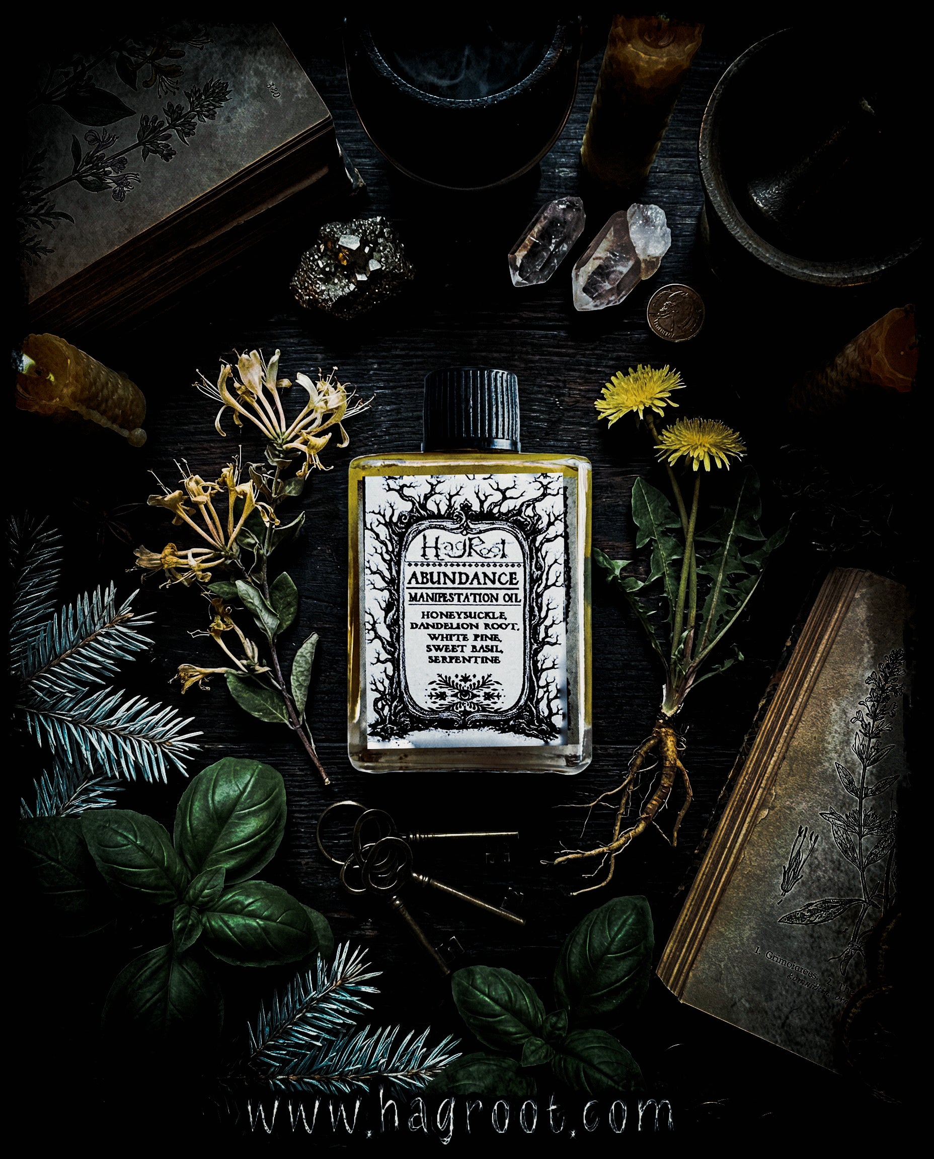 Abundance Manifestation Oil - Herbal Ritual Oil, Anointing Oil, Perfume, Conjure Oil