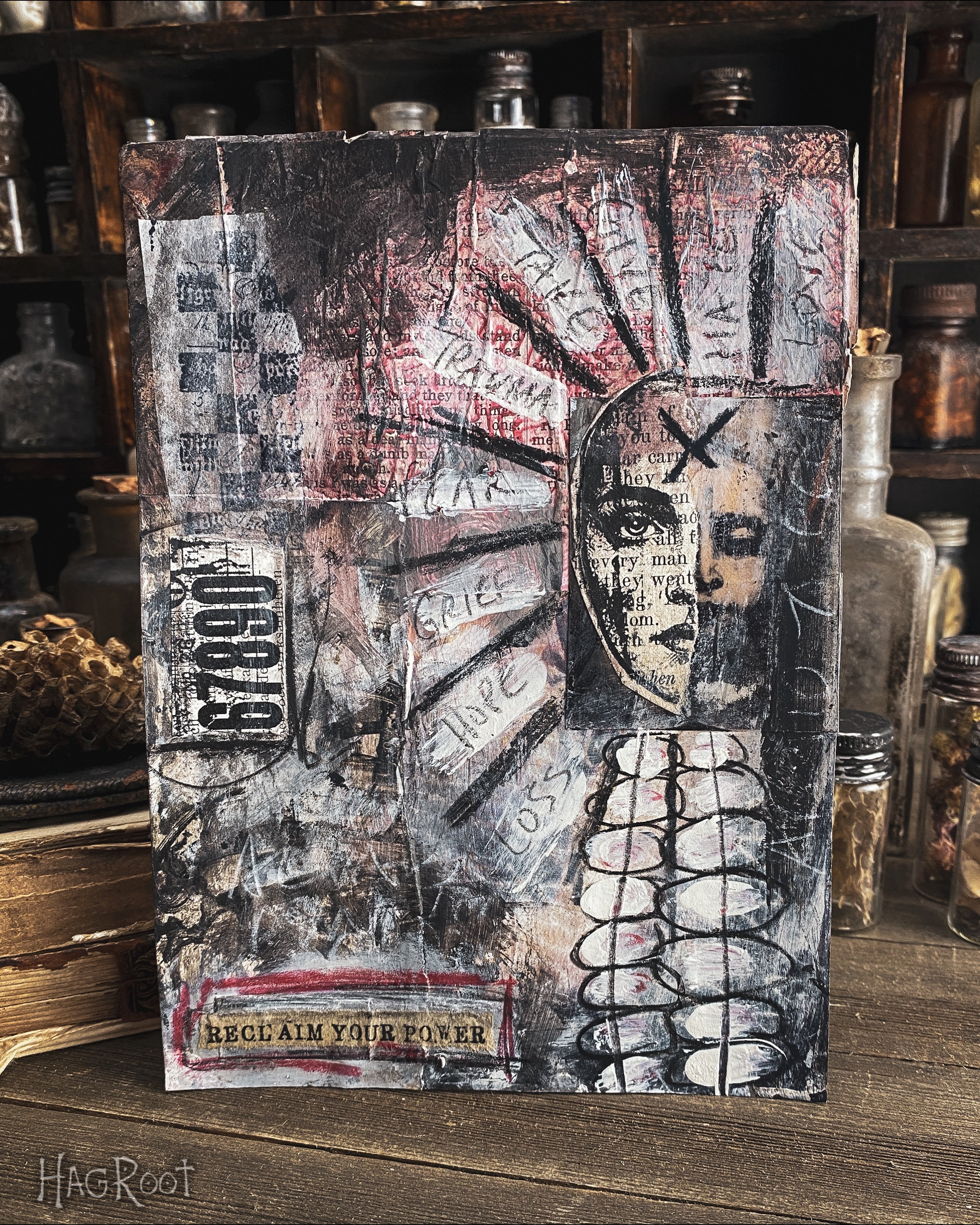 Reclaim Your Power - Original Mixed Media Collage - Altar Card