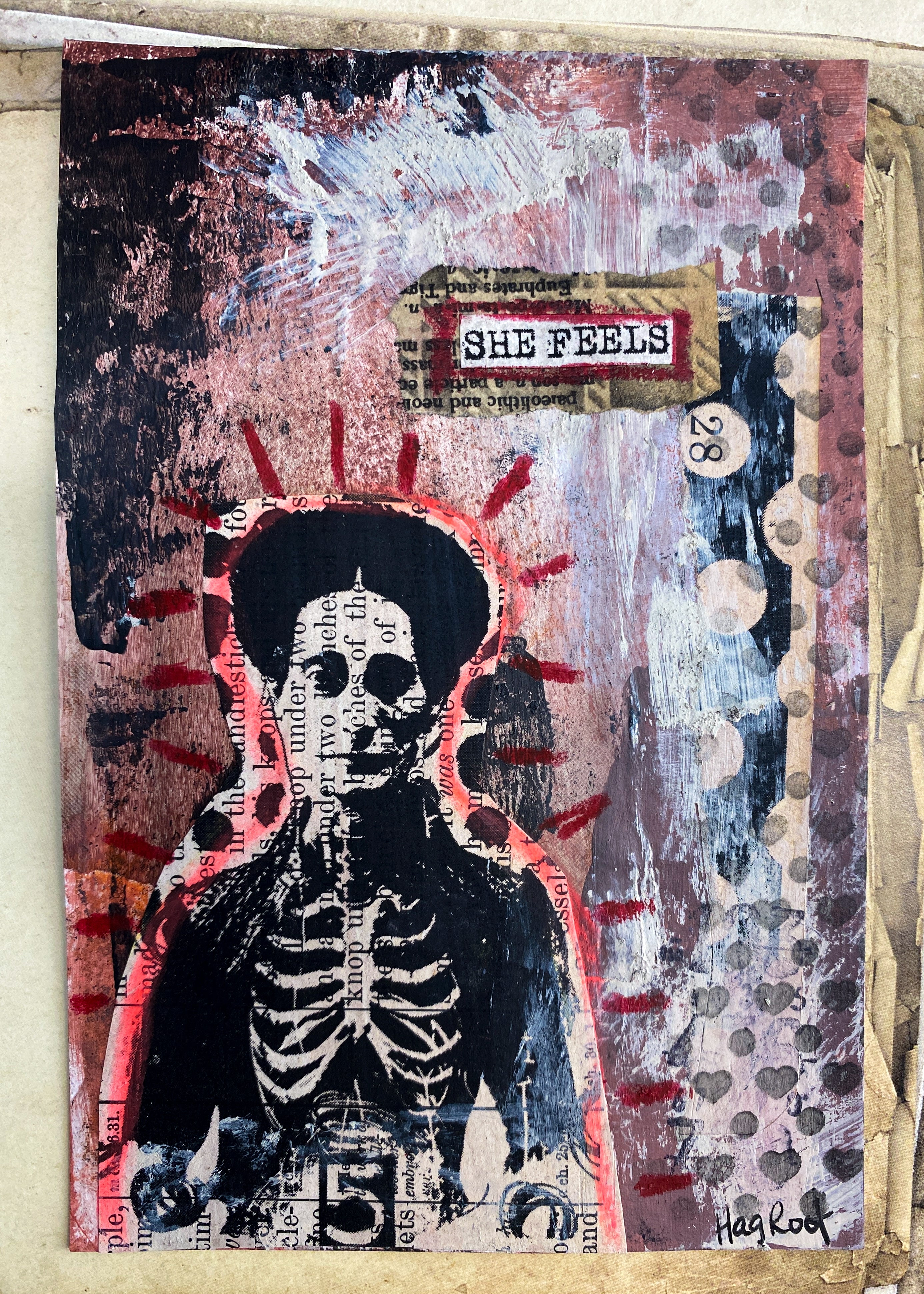 She Feels - Original Mixed Media Collage