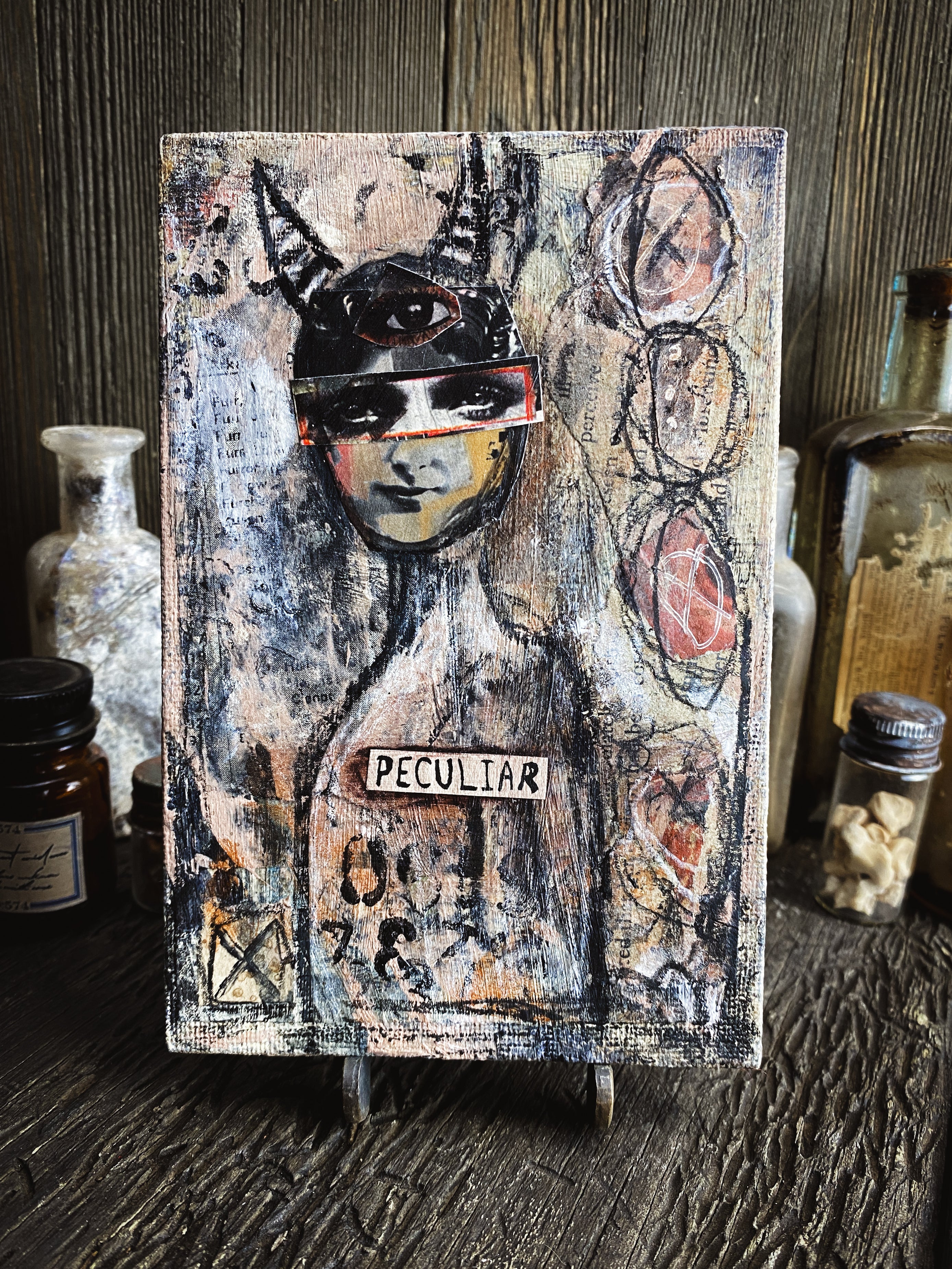 Peculiar - Original Mixed Media Collage