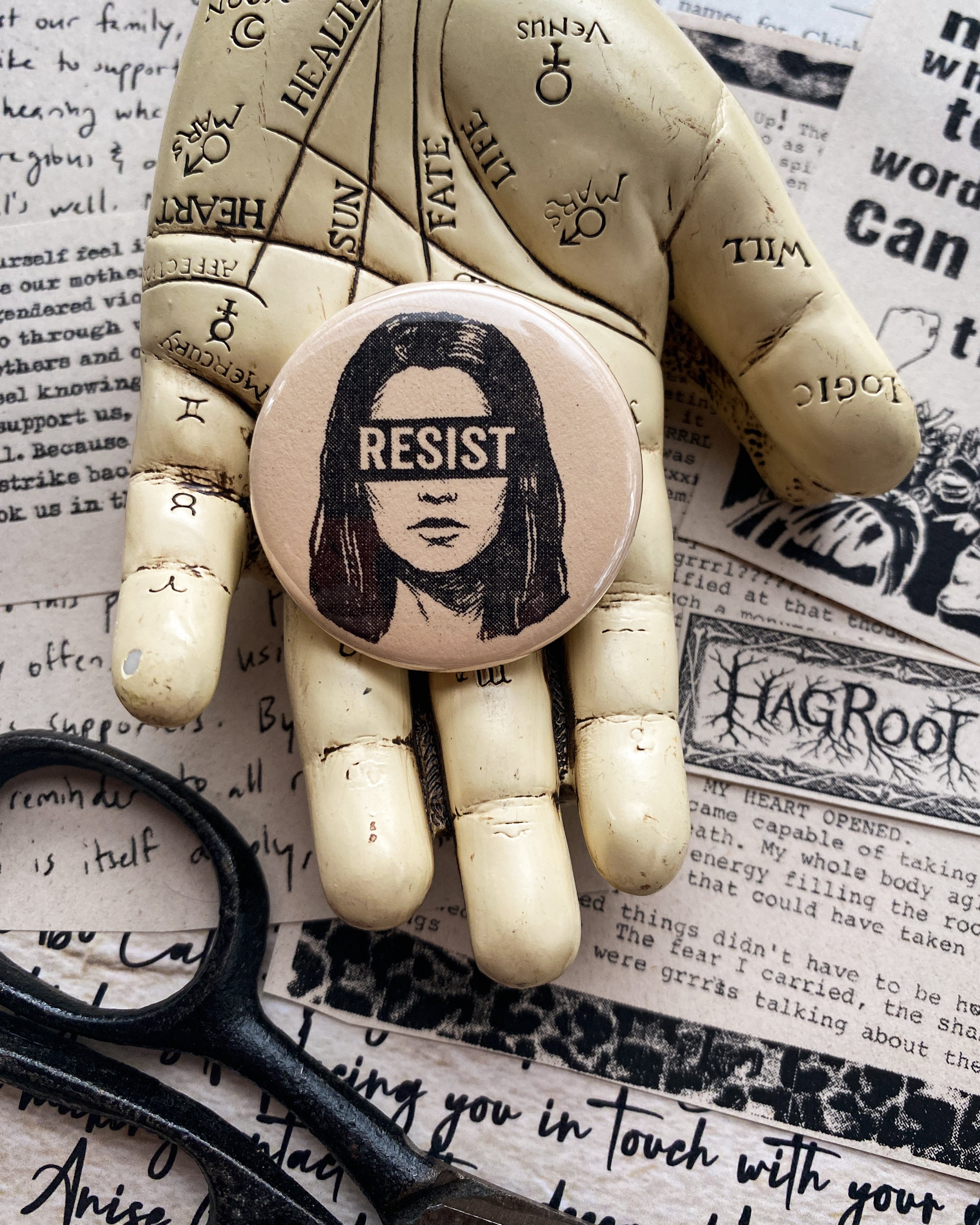 Resist - Hand Pressed Button/Pin - 1.5"