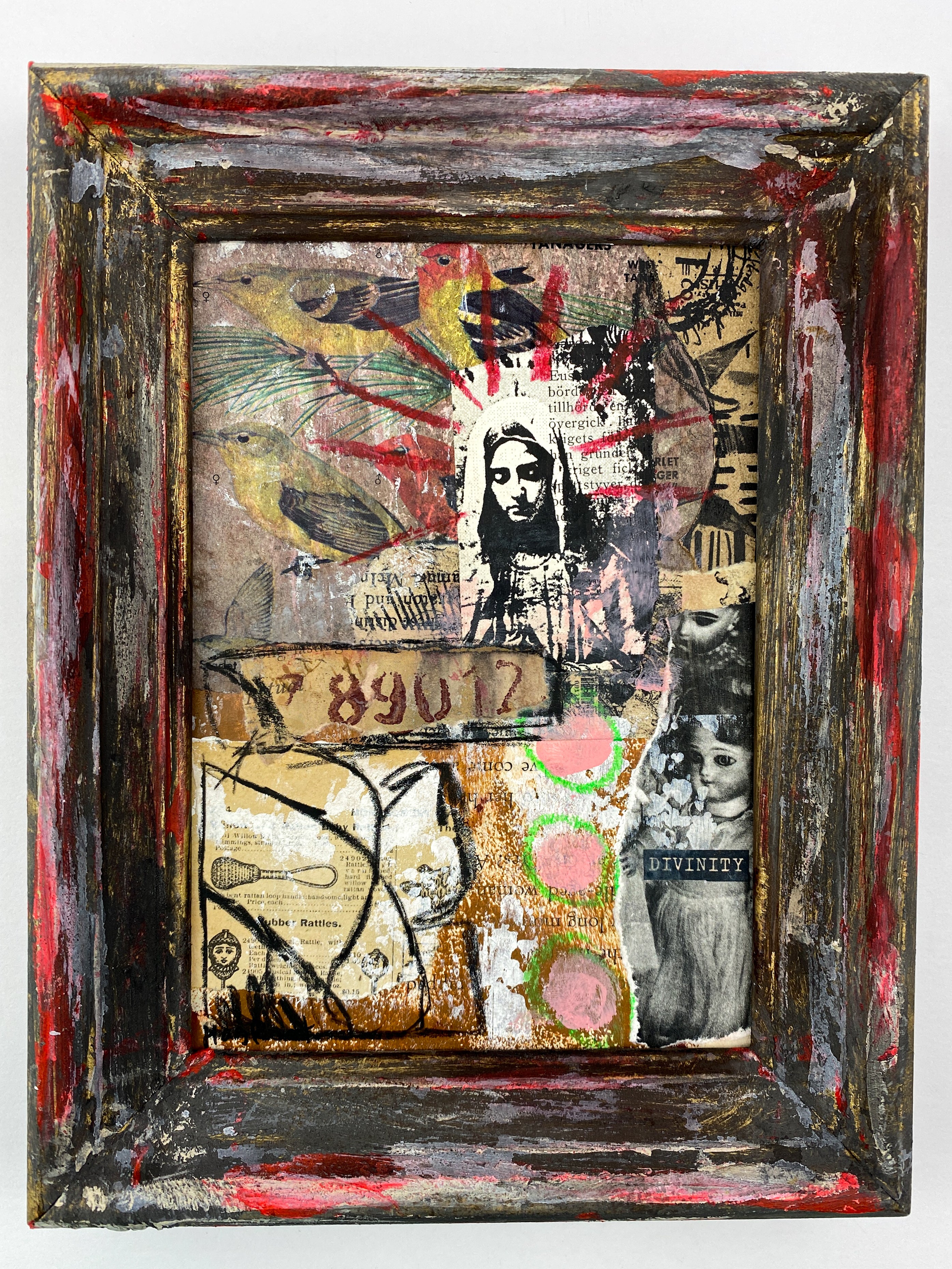 Divinity - Original Mixed Media Collage In Frame