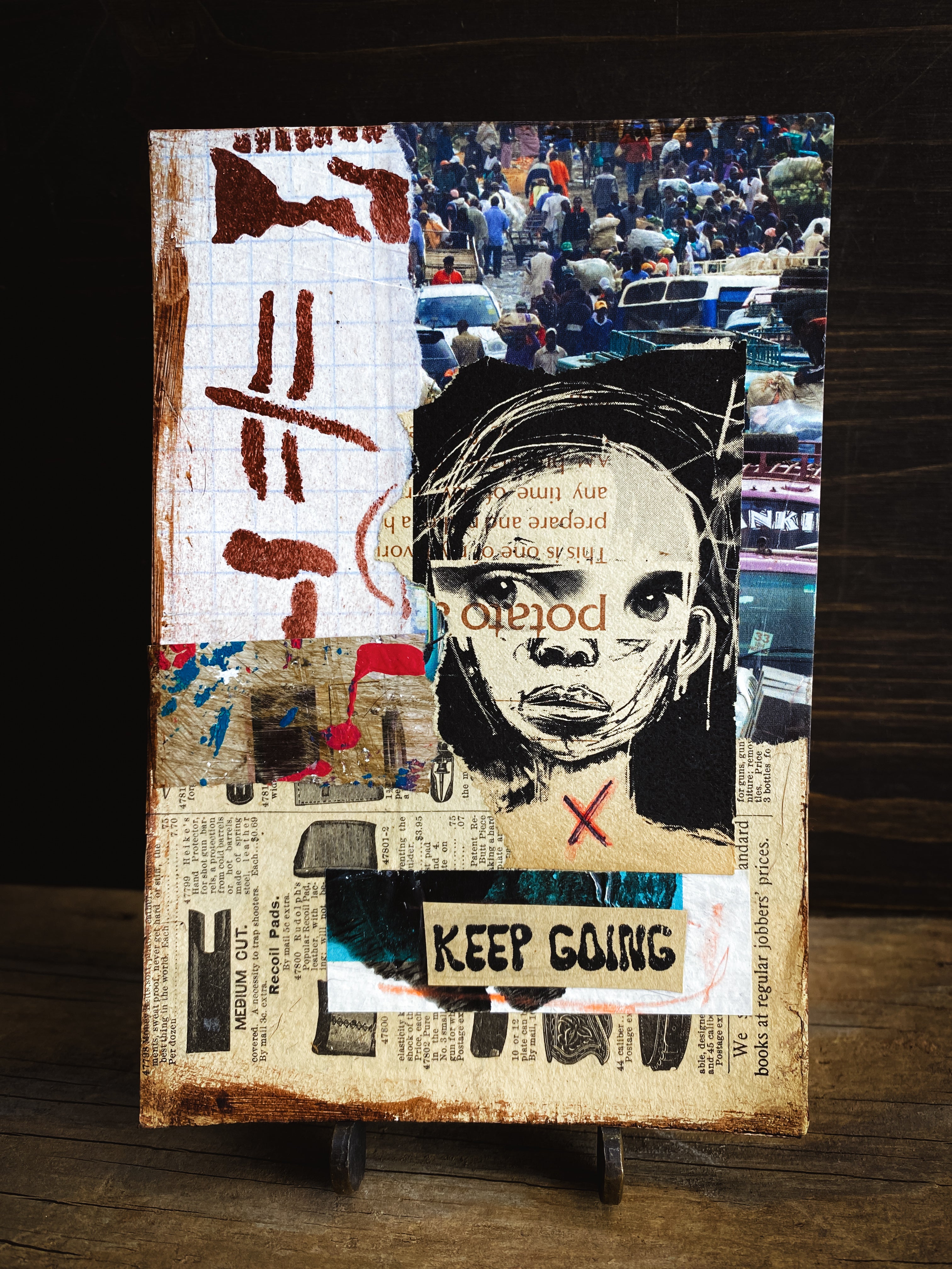 Keep Going - Original Mixed Media Collage