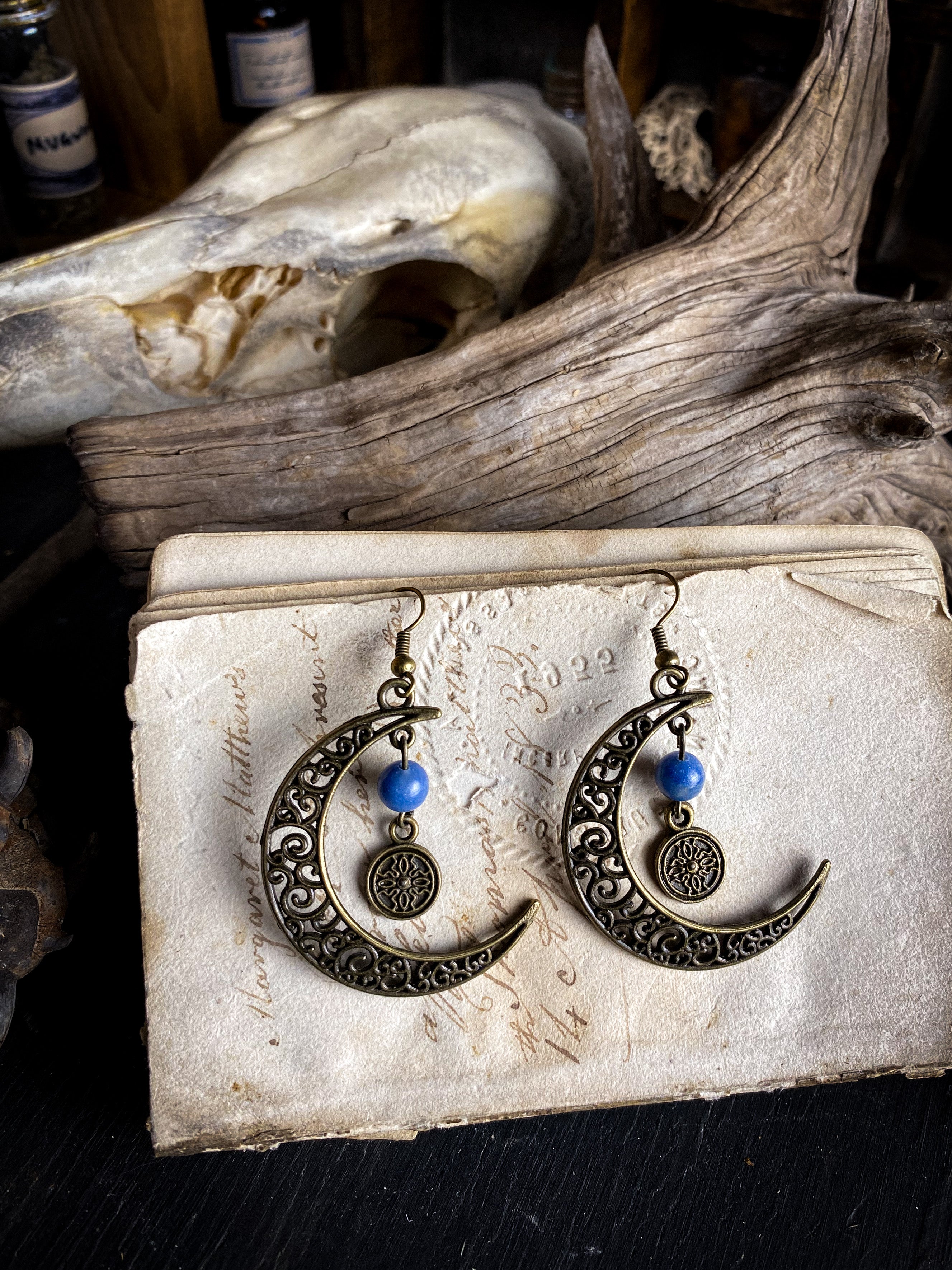 Peaceful Moon - Hand Crafted Earrings