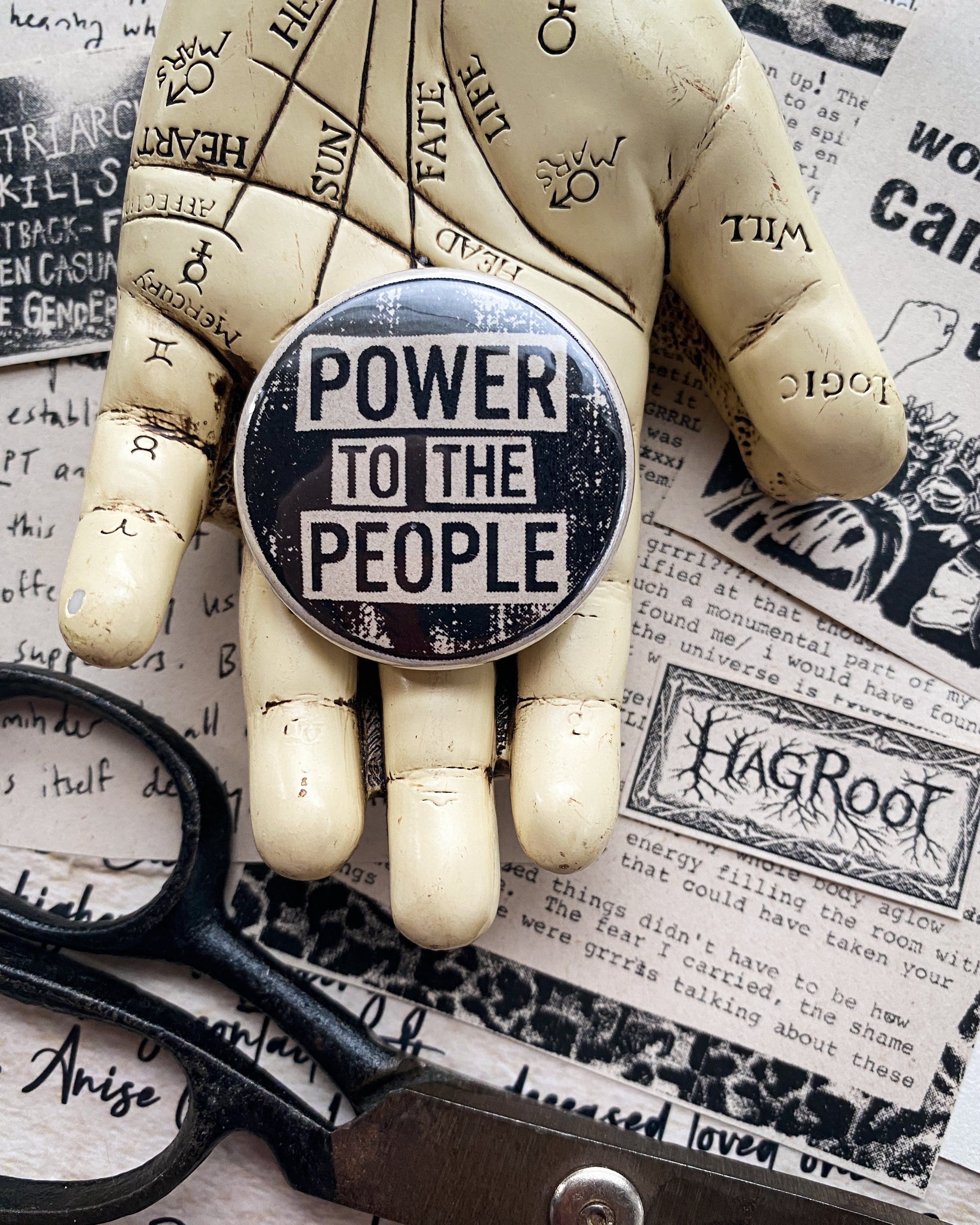 Power to the People - Hand Pressed Button/Pin - 1.5"
