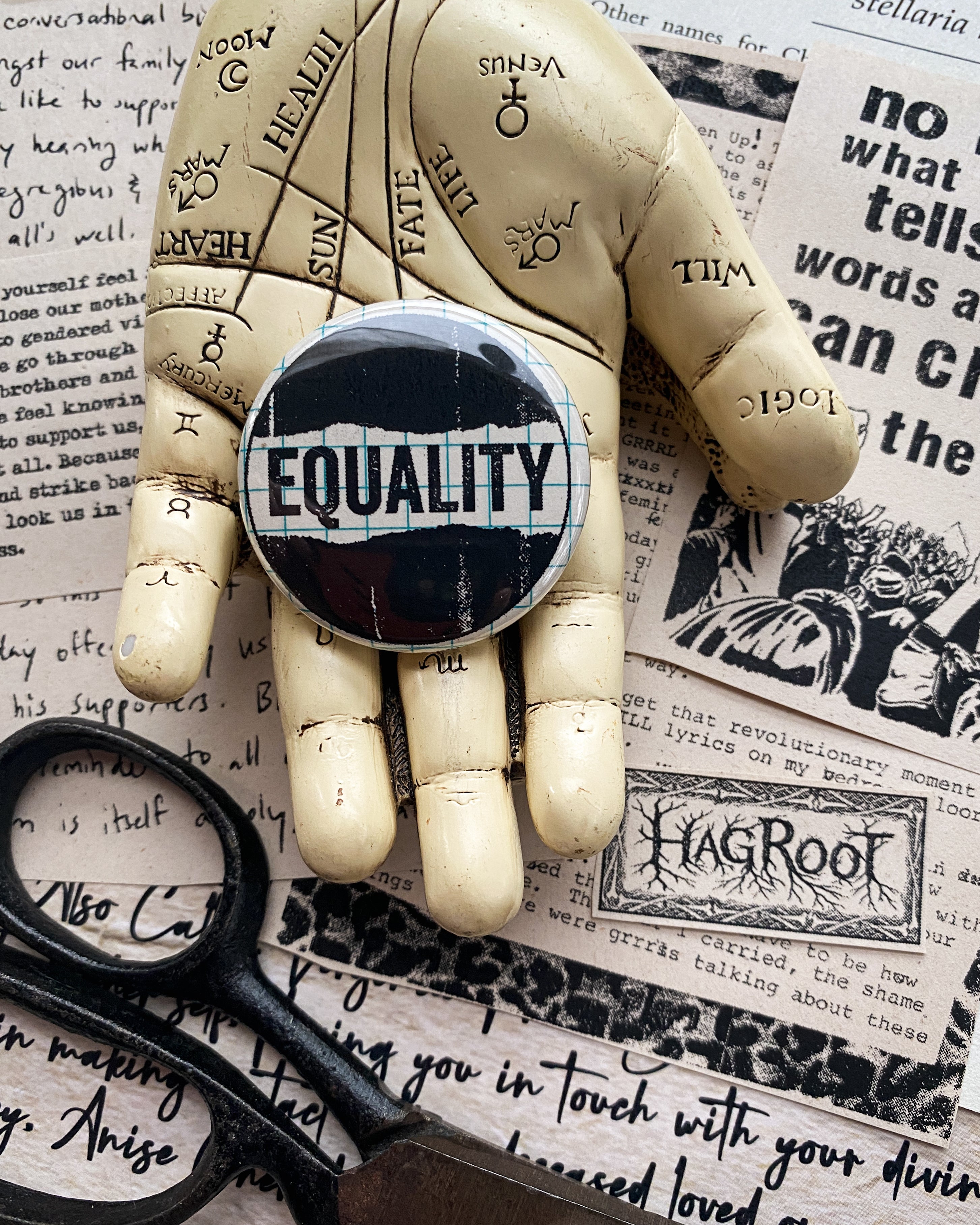 Equality - Hand Pressed Button/Pin - 1.5"