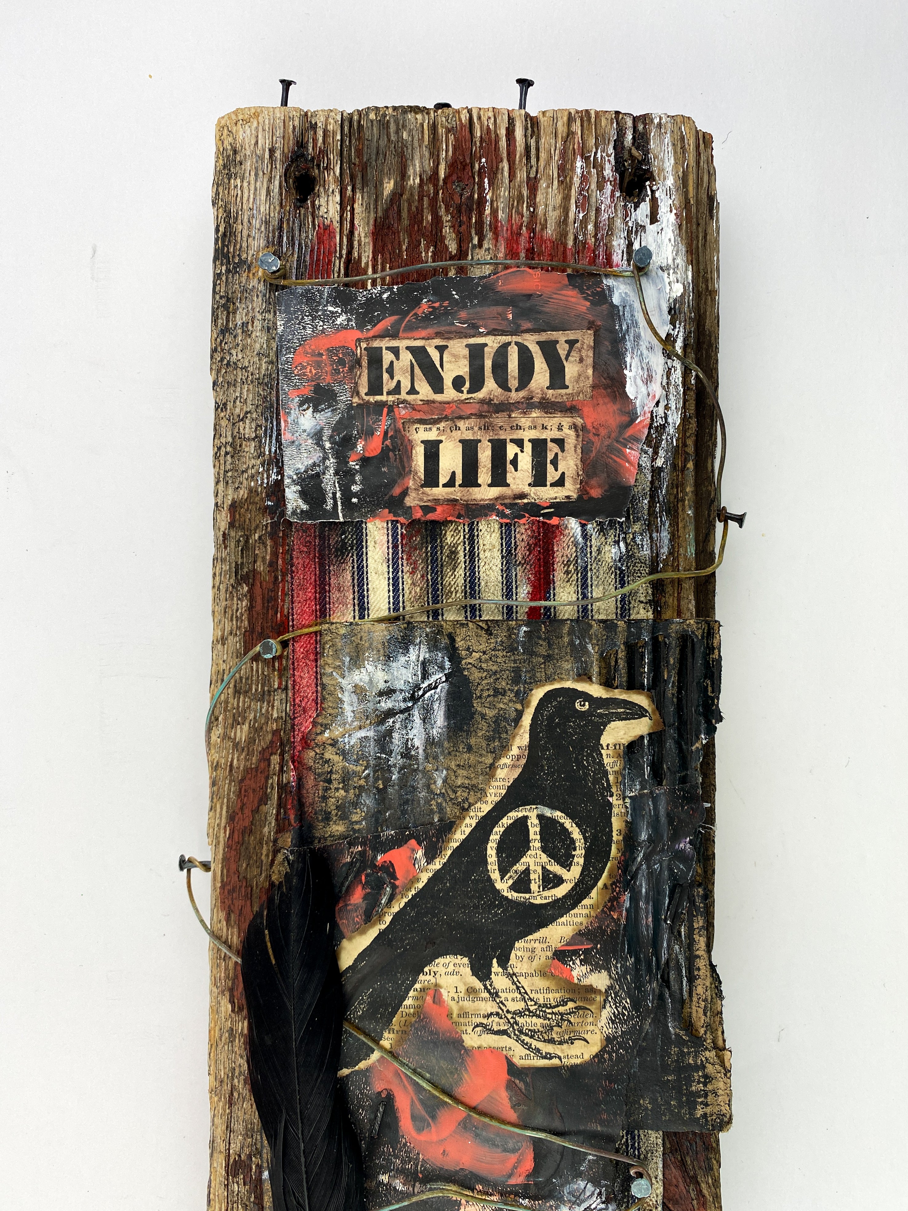 Enjoy Life - Assemblage Wall Hanging