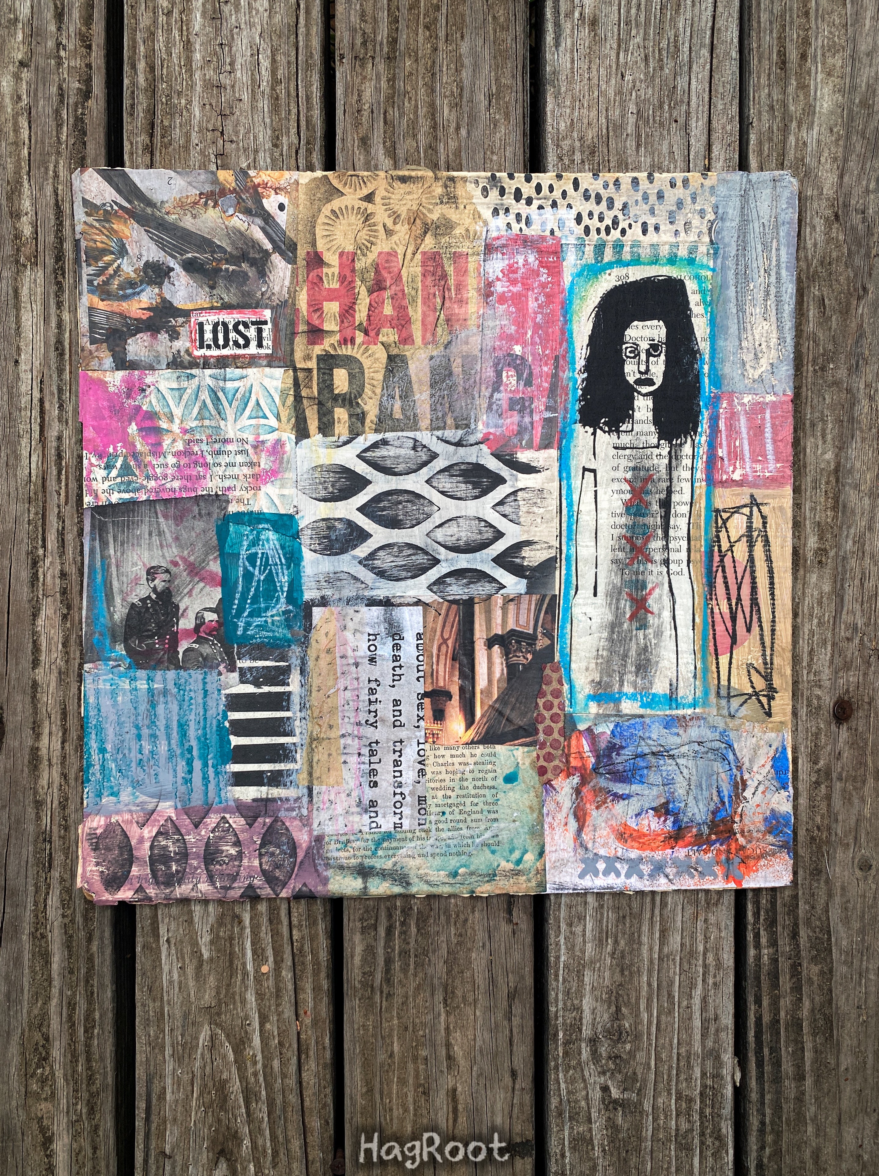 Lost - Original Mixed Media Collage