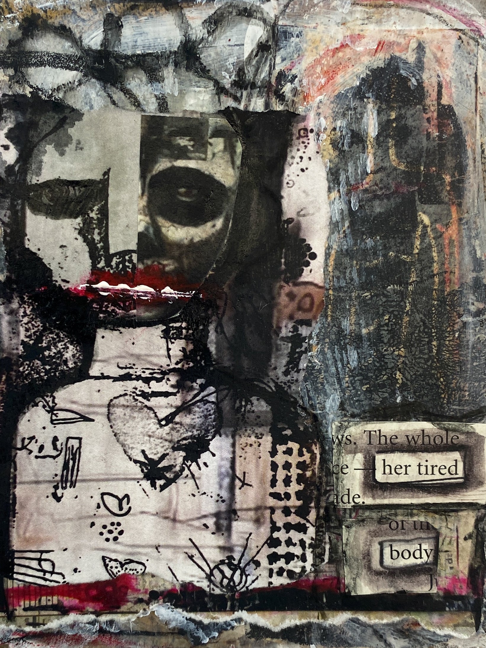 Her Tired Body - Original Mixed Media Collage