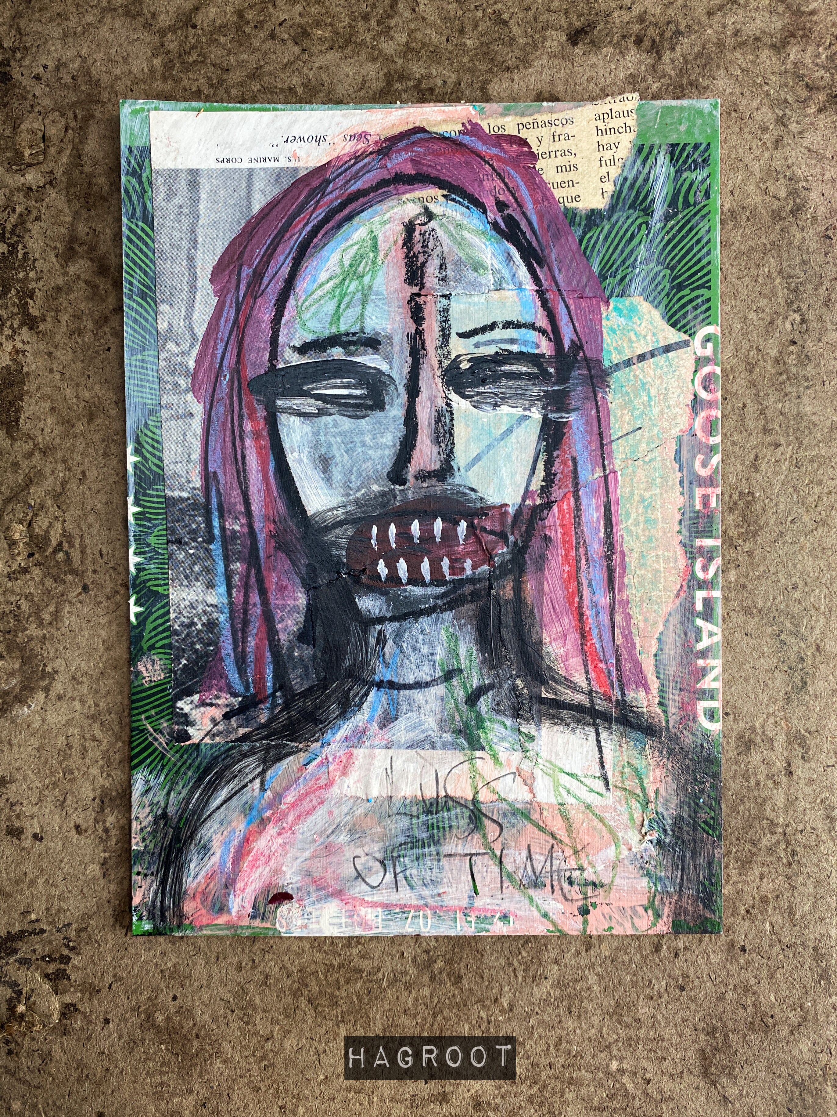 Loss of Time - Original Mixed Media Collage