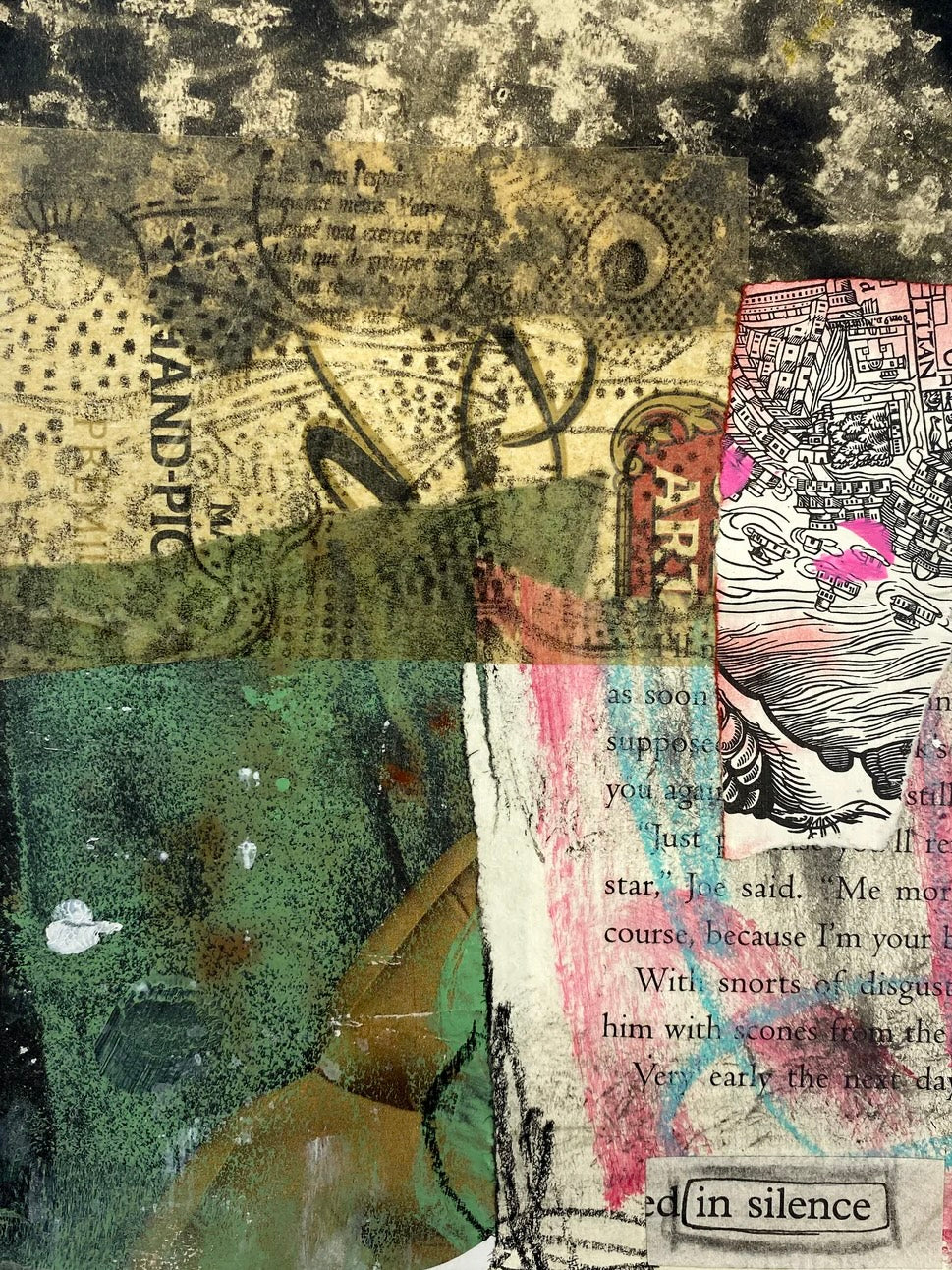 In Silence - Original Mixed Media Collage