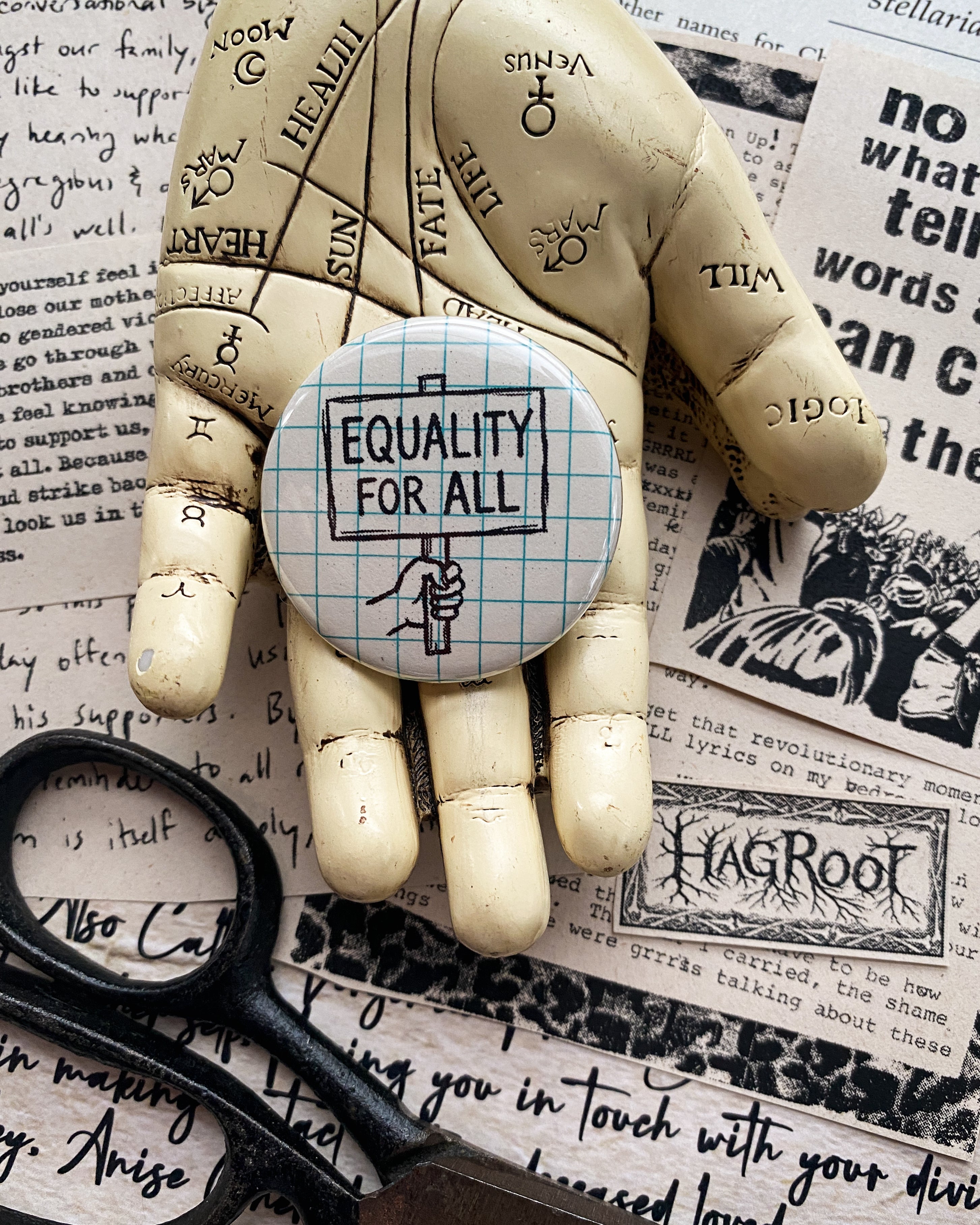 Equality for All - Hand Pressed Button/Pin - 1.5"