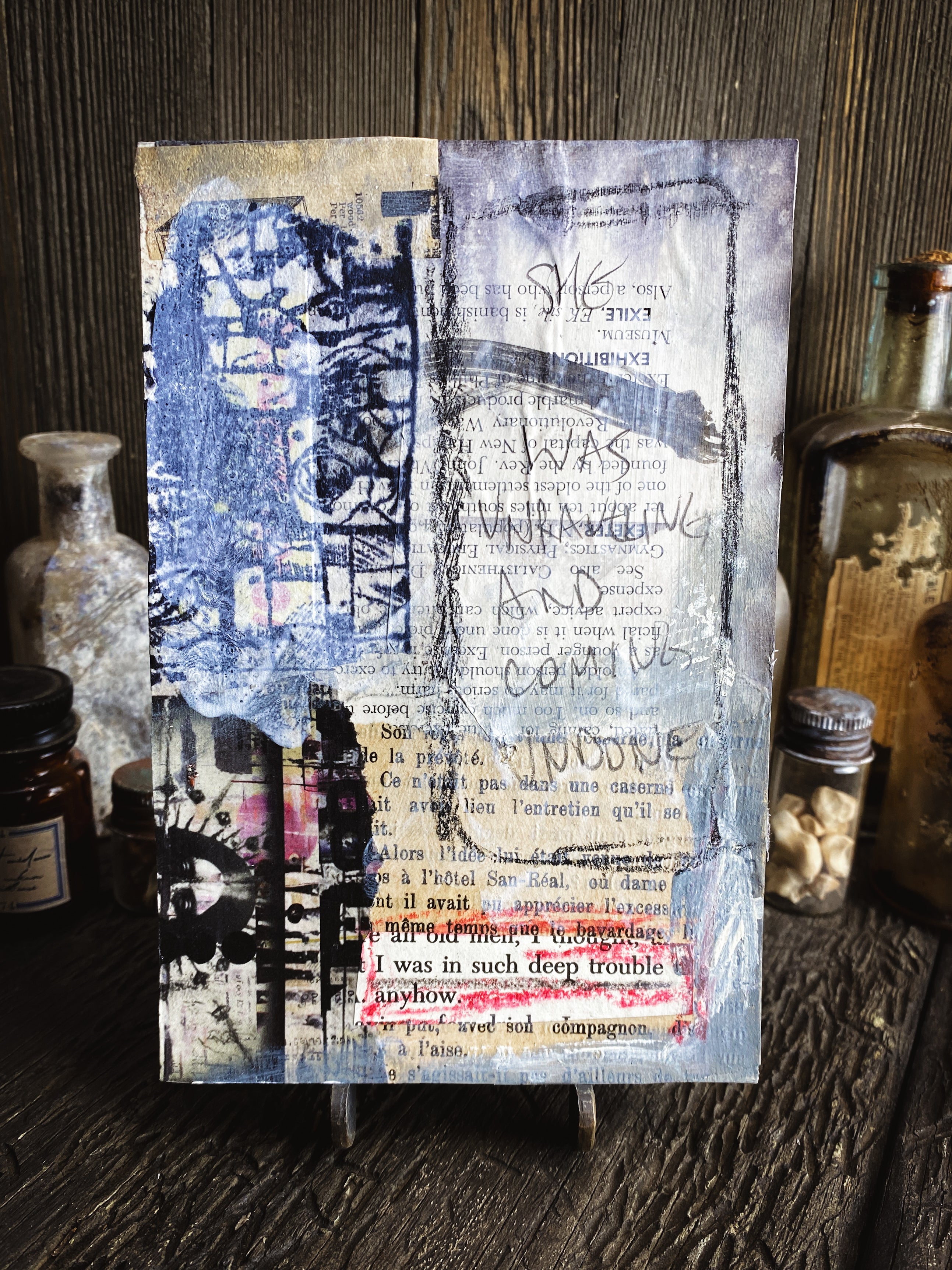 Coming Undone - Original Mixed Media Collage