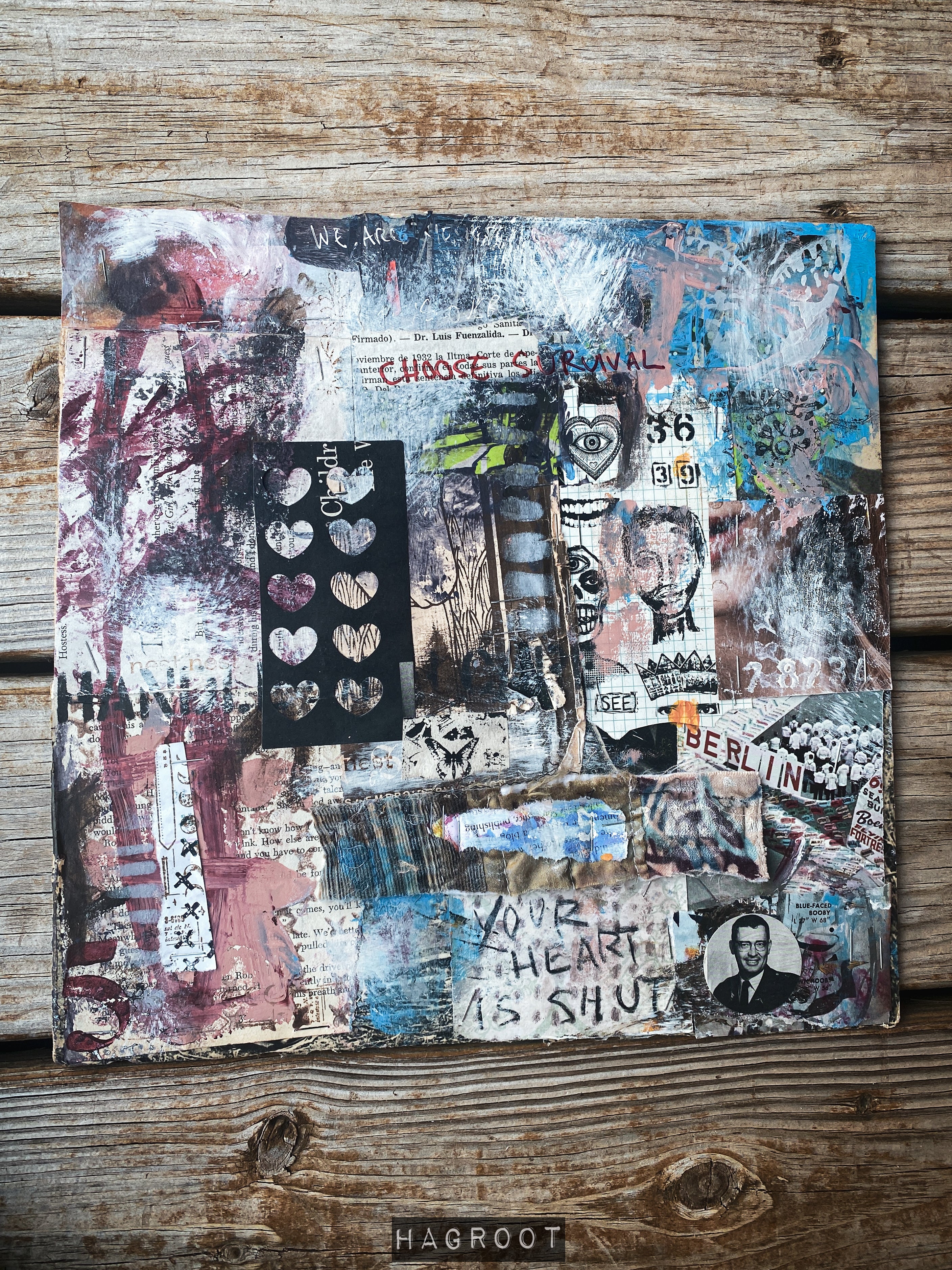 Survival - Original Mixed Media Abstract Collage