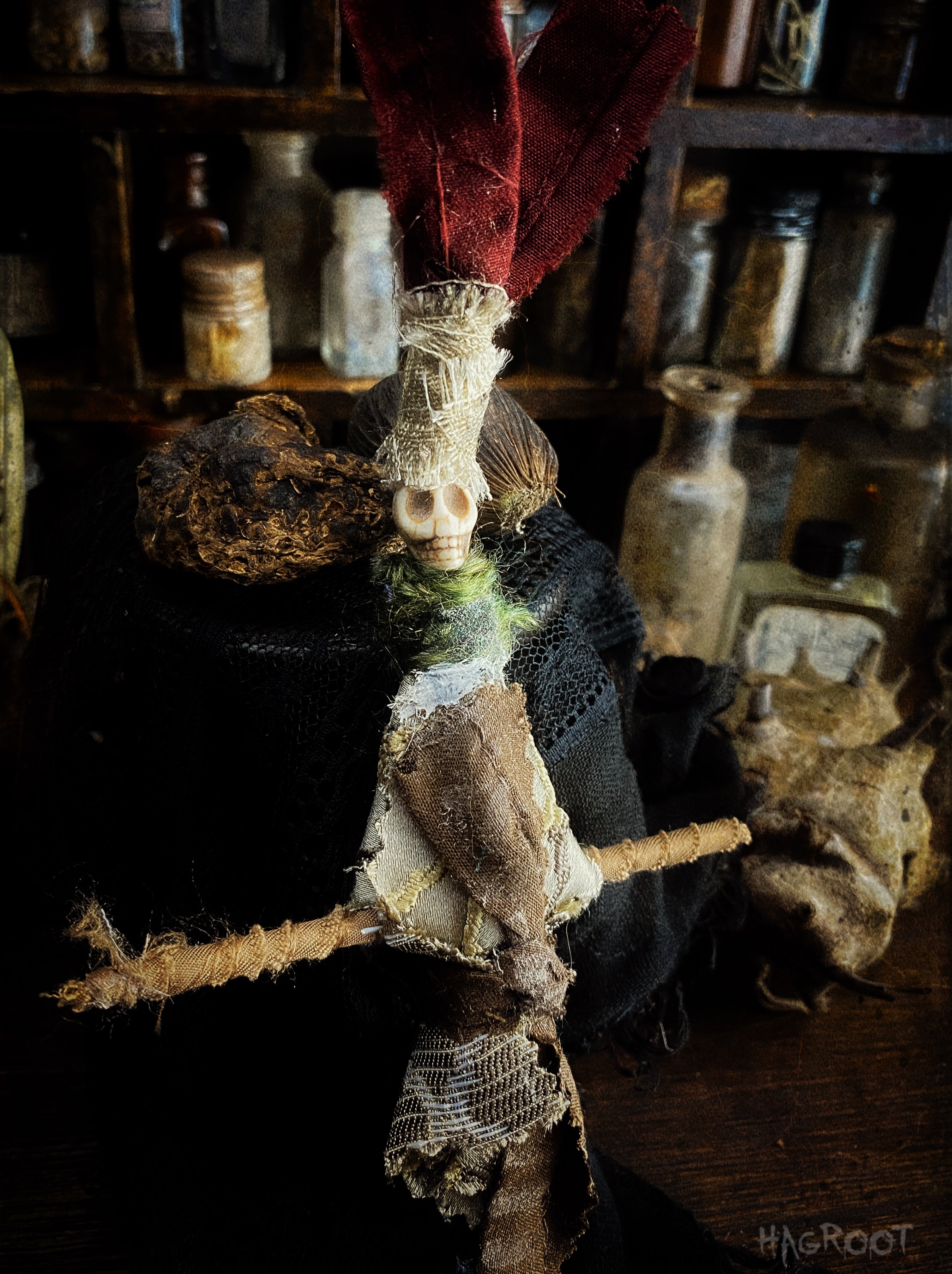 Handcrafted Conjure Doll - Poppet, Dark Folk Doll, Voodoo, Rootwork, Spirit Doll for Spells, Shadow Work and Intention Setting