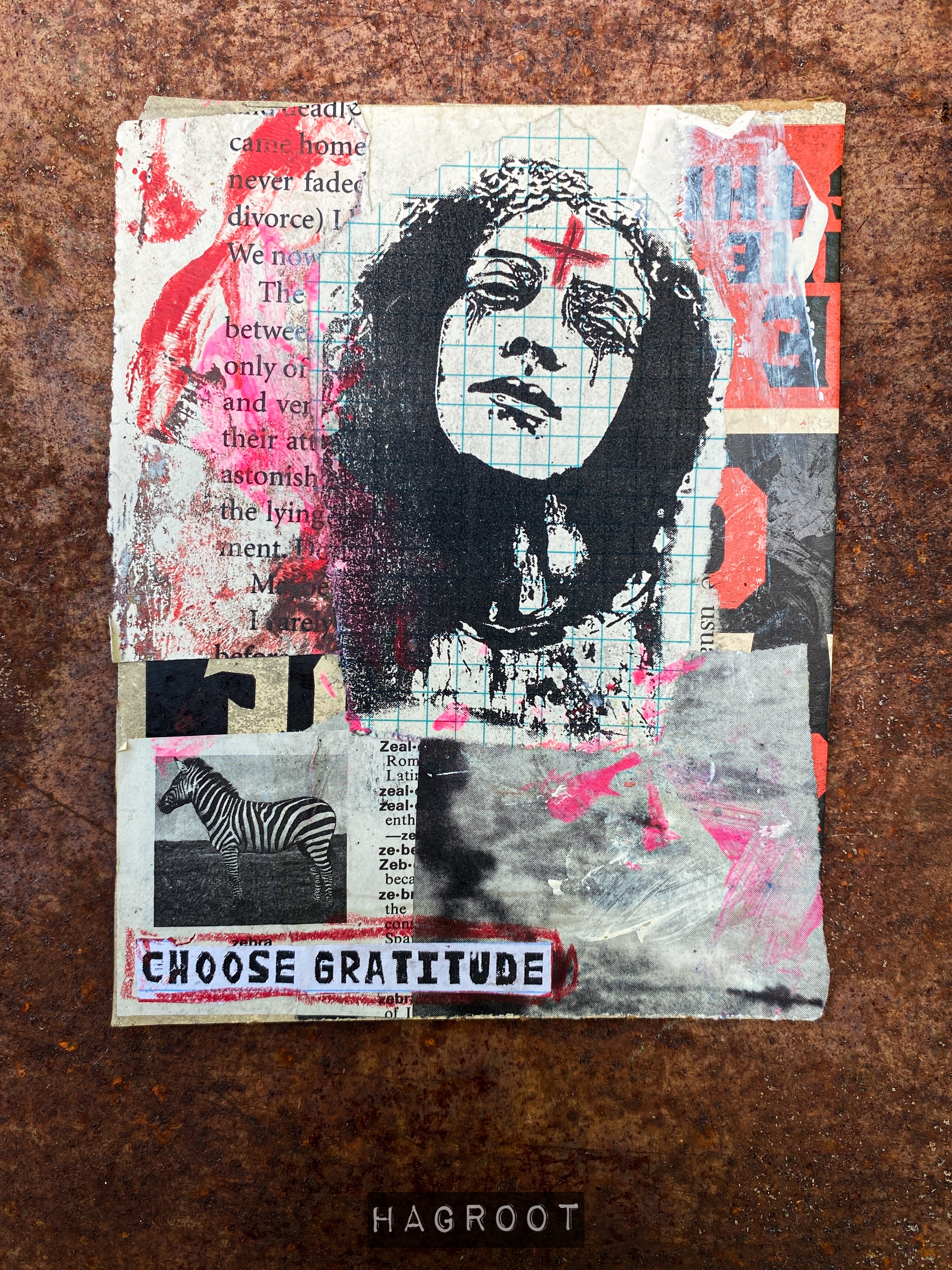 Choose Gratitude - Original Mixed Media Collage