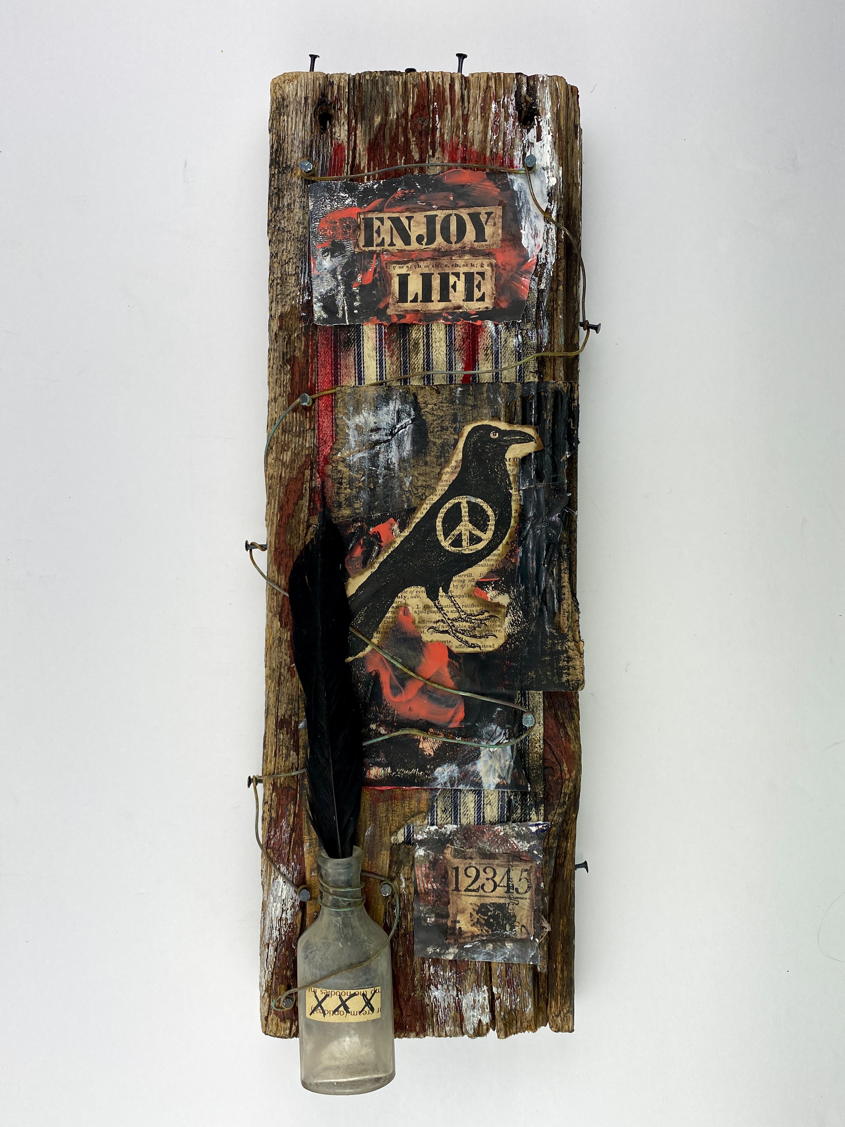 Enjoy Life - Assemblage Wall Hanging