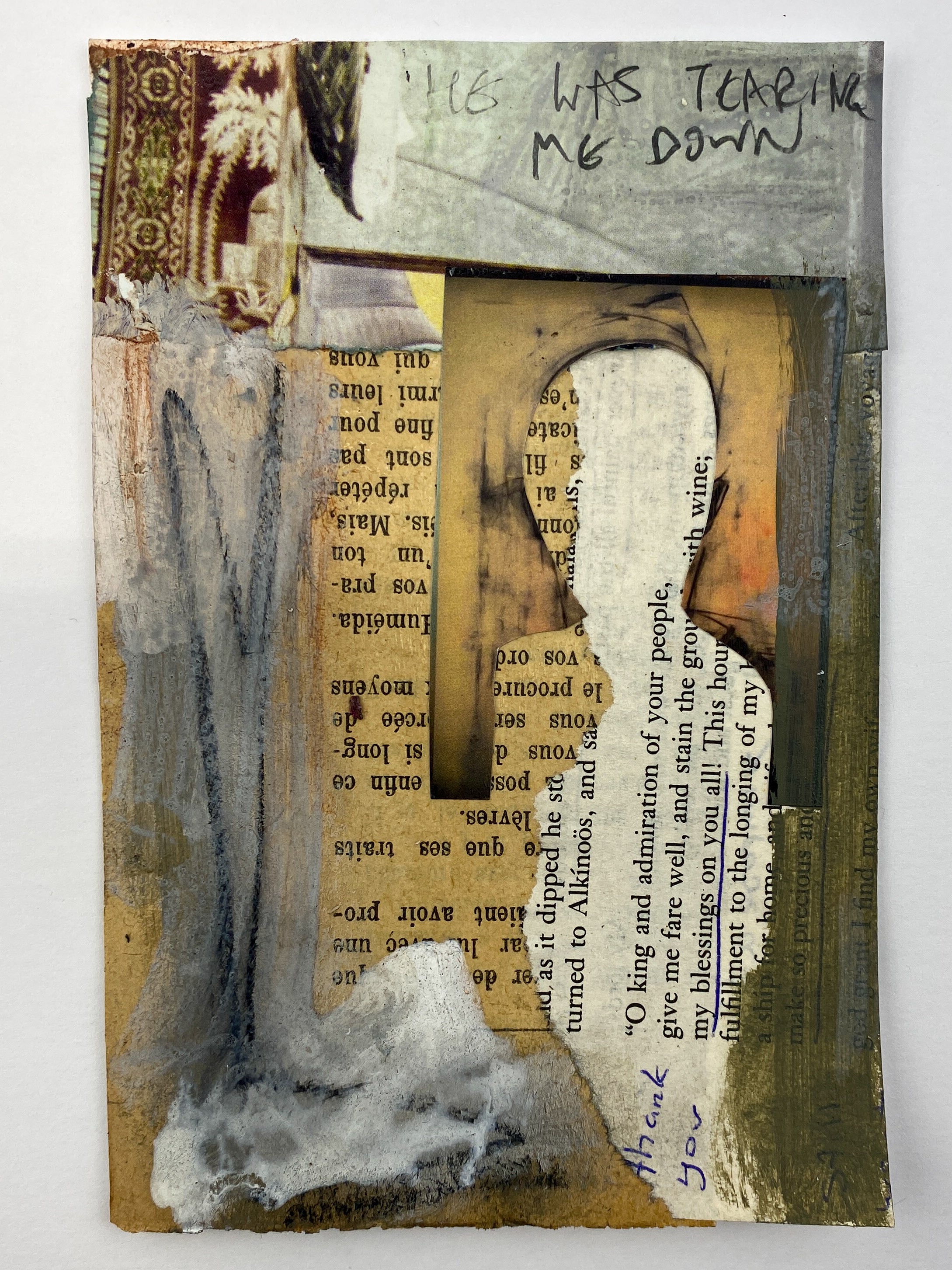 Tearing Me Down - Original Mixed Media Collage