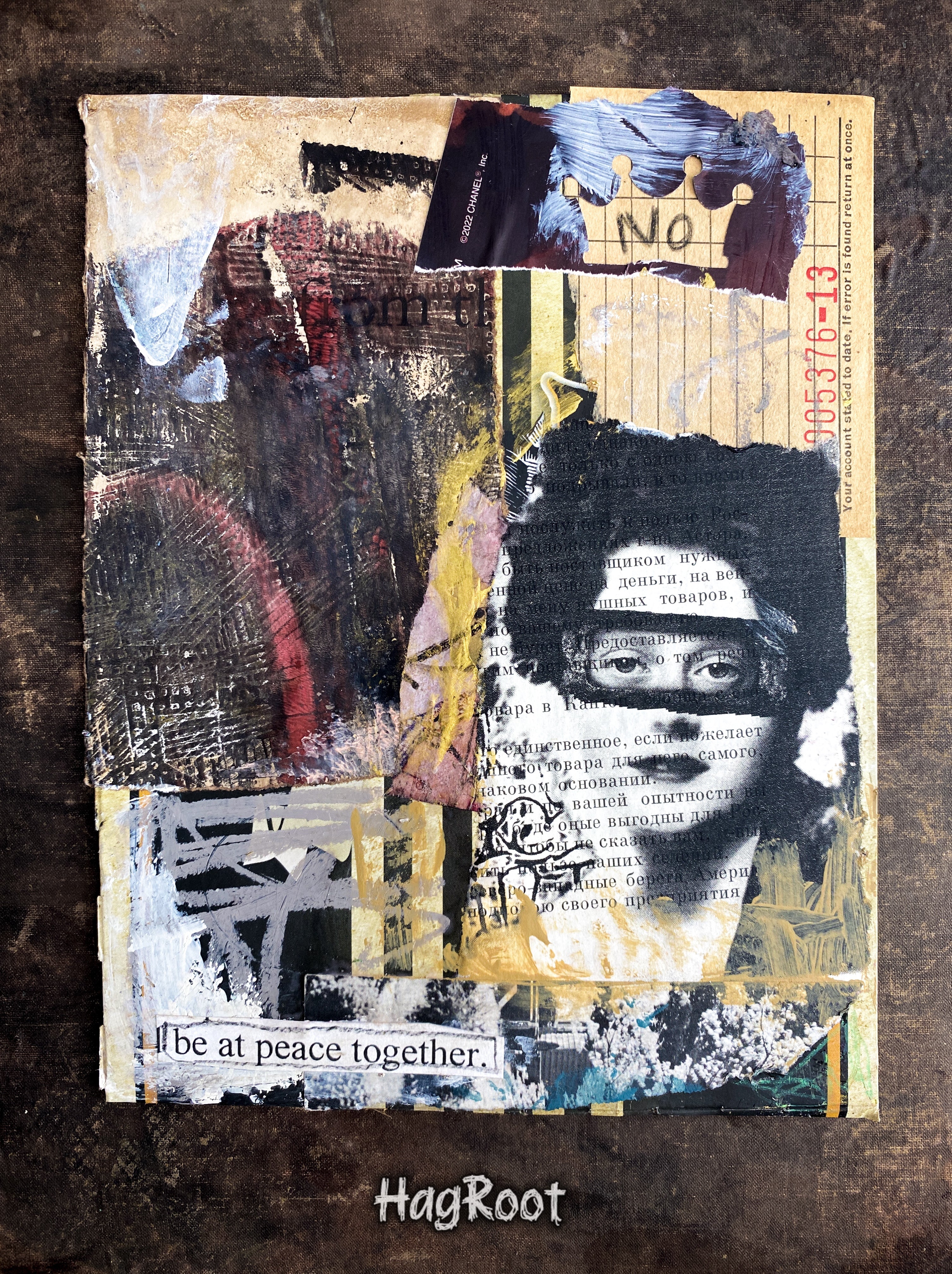 At Peace Together - Original Mixed Media Collage
