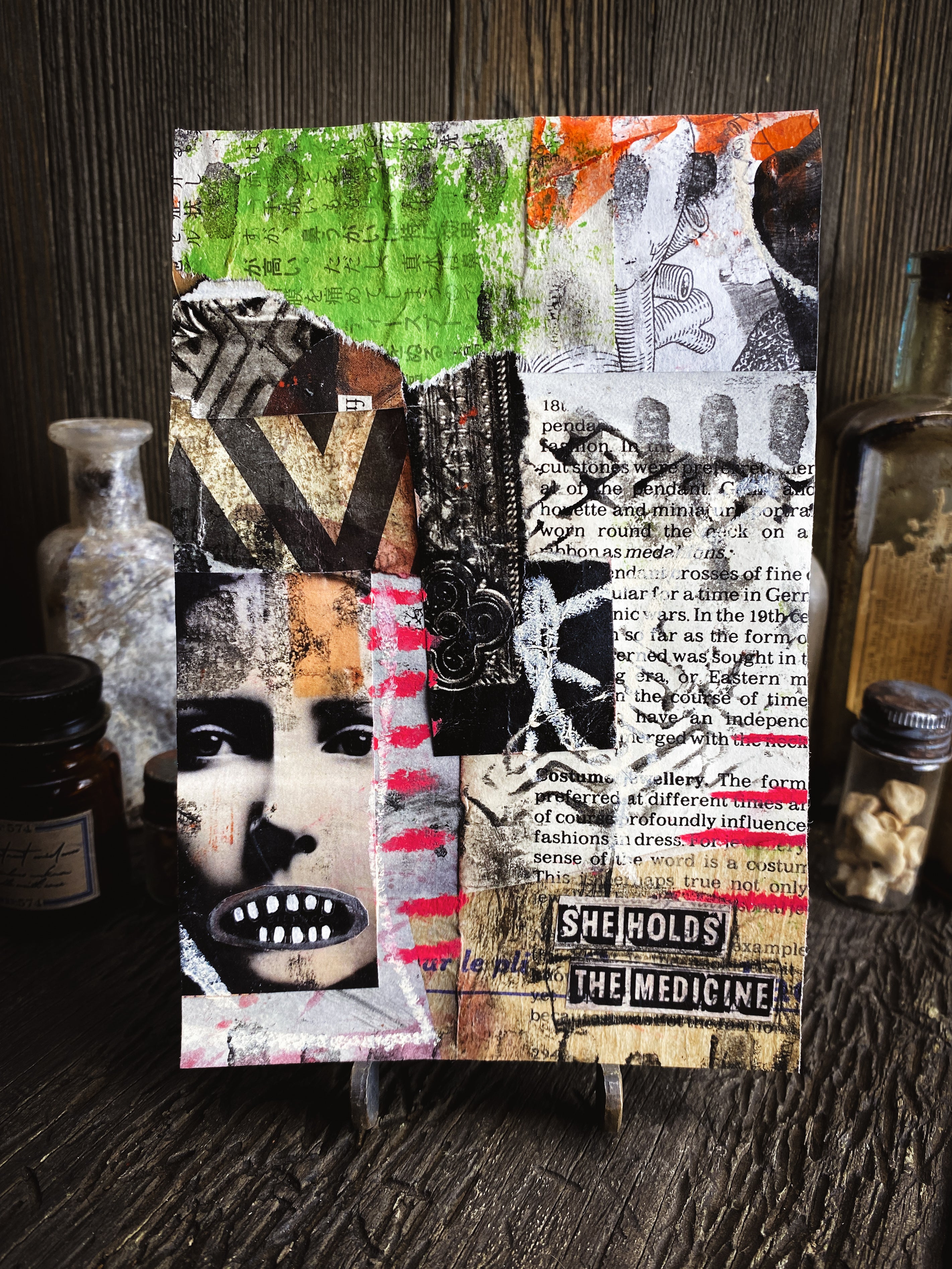 The Medicine - Original Mixed Media Collage