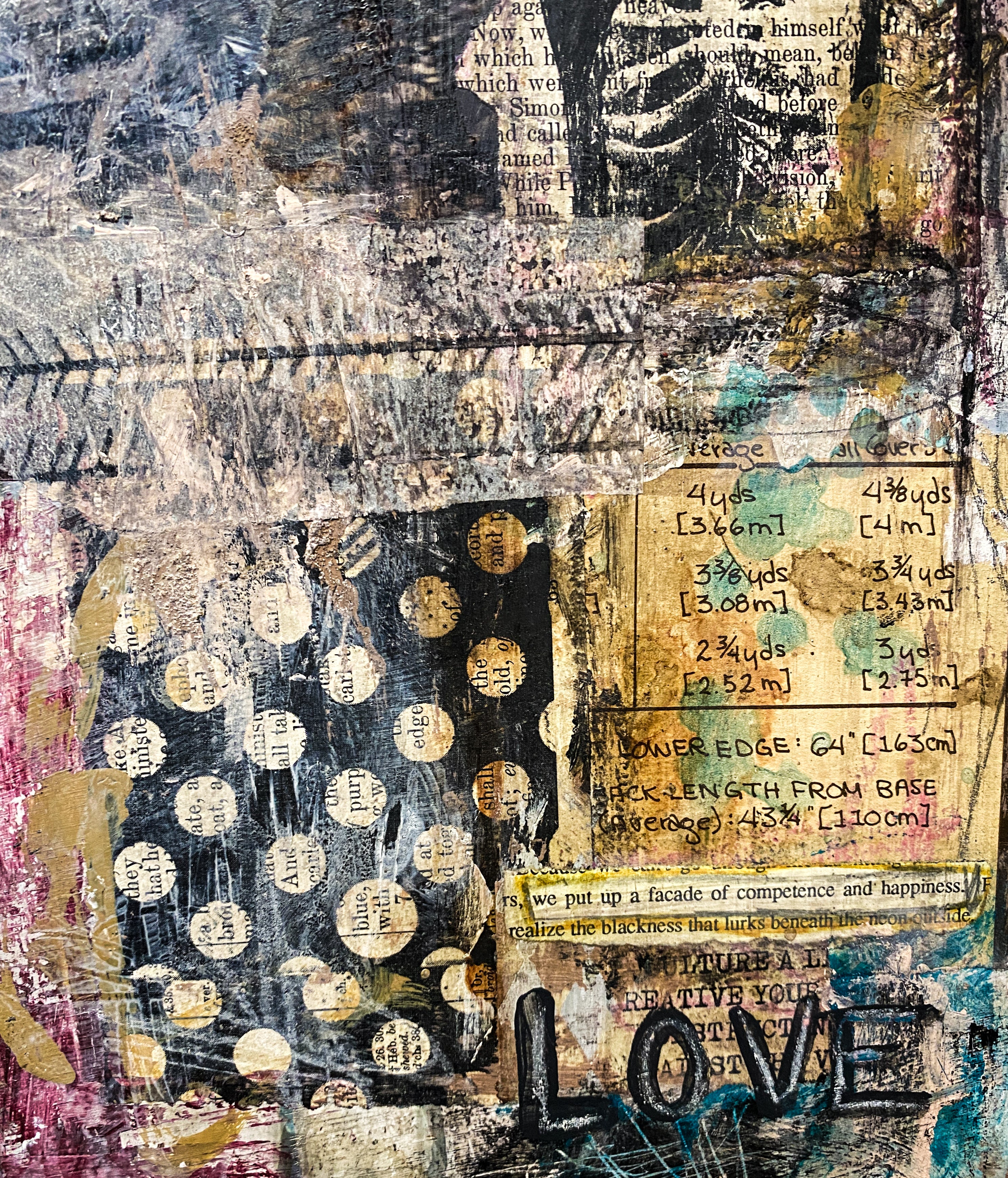 Facade of Happiness - Original Framed Mixed Media Collage