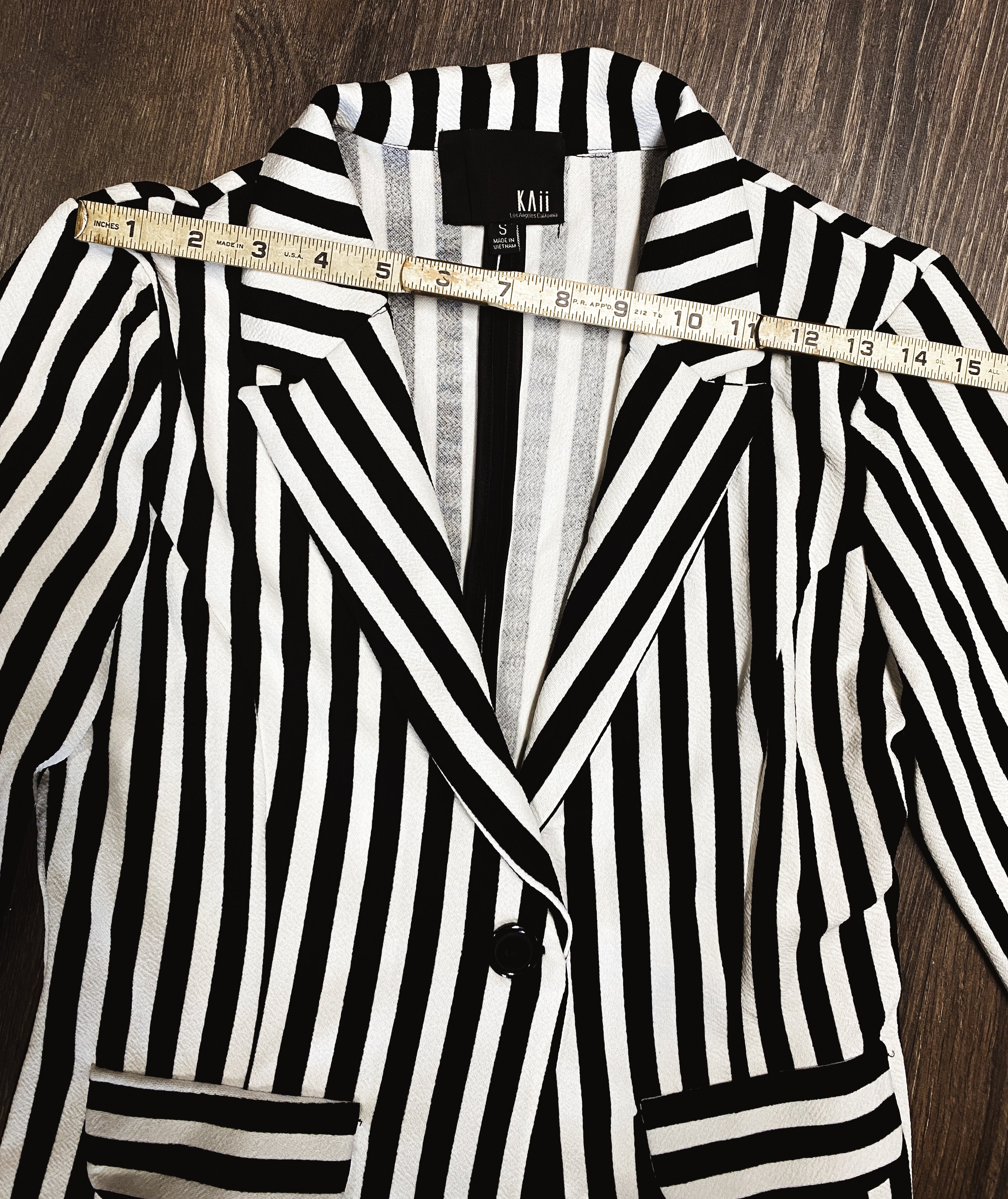 Black + White Striped Jacket - Size Small