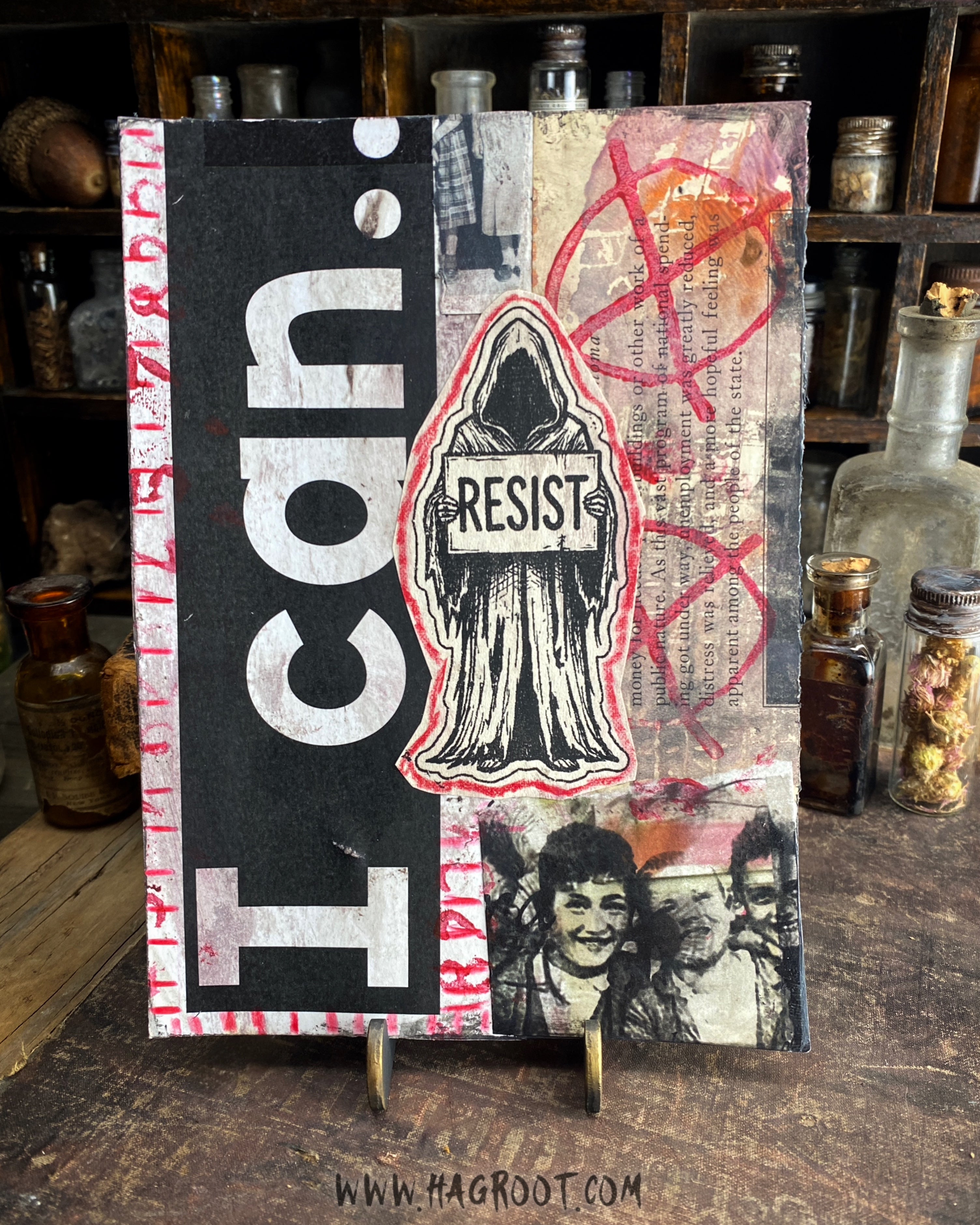 I Can Resist - Original Mixed Media Collage - Altar Card