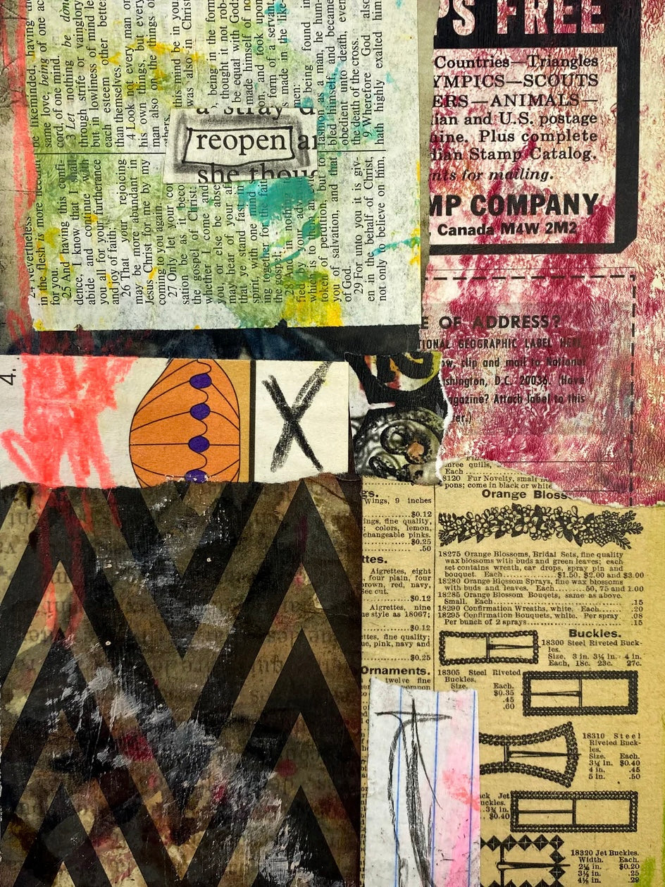 Reopen - Original Mixed Media Collage