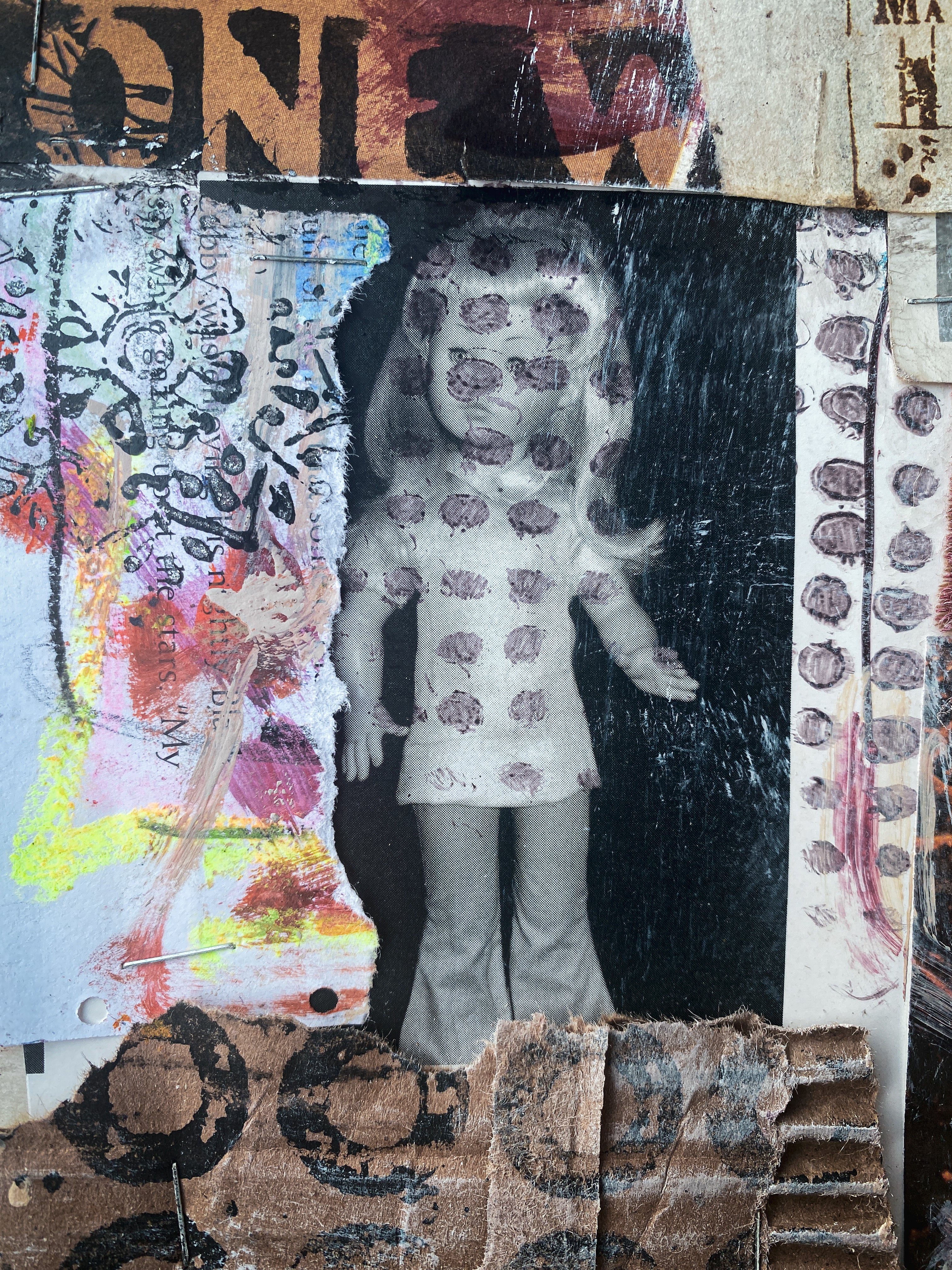 Too Busy - Original Mixed Media Abstract Collage