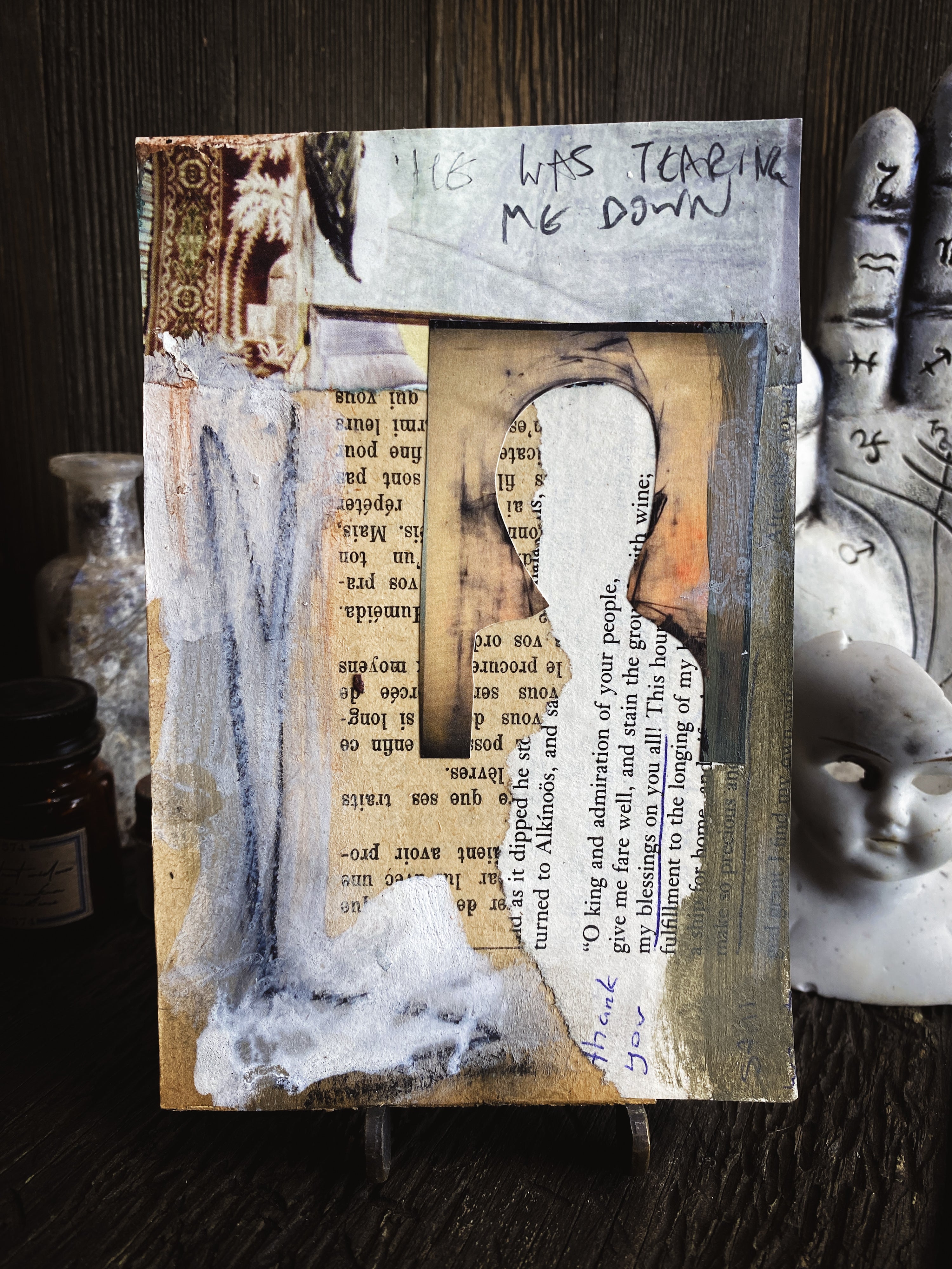 Tearing Me Down - Original Mixed Media Collage