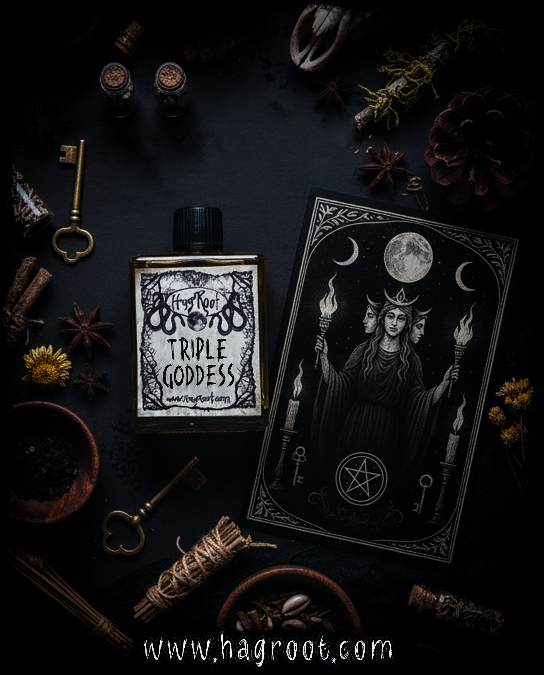 TRIPLE GODDESS-(Amber, Sandalwood, Mandarin Orange, Oak, Jasmine, Clove, Pine)-Perfume, Cologne, Anointing, Ritual Oil