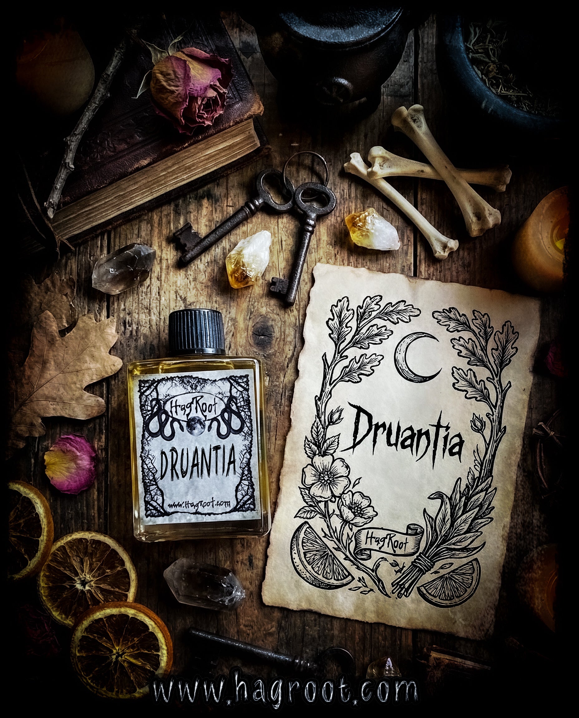 DRUANTIA-(Rose, Oak, Vanilla, Sage, Orange)-Perfume, Cologne, Anointing, Ritual Oil