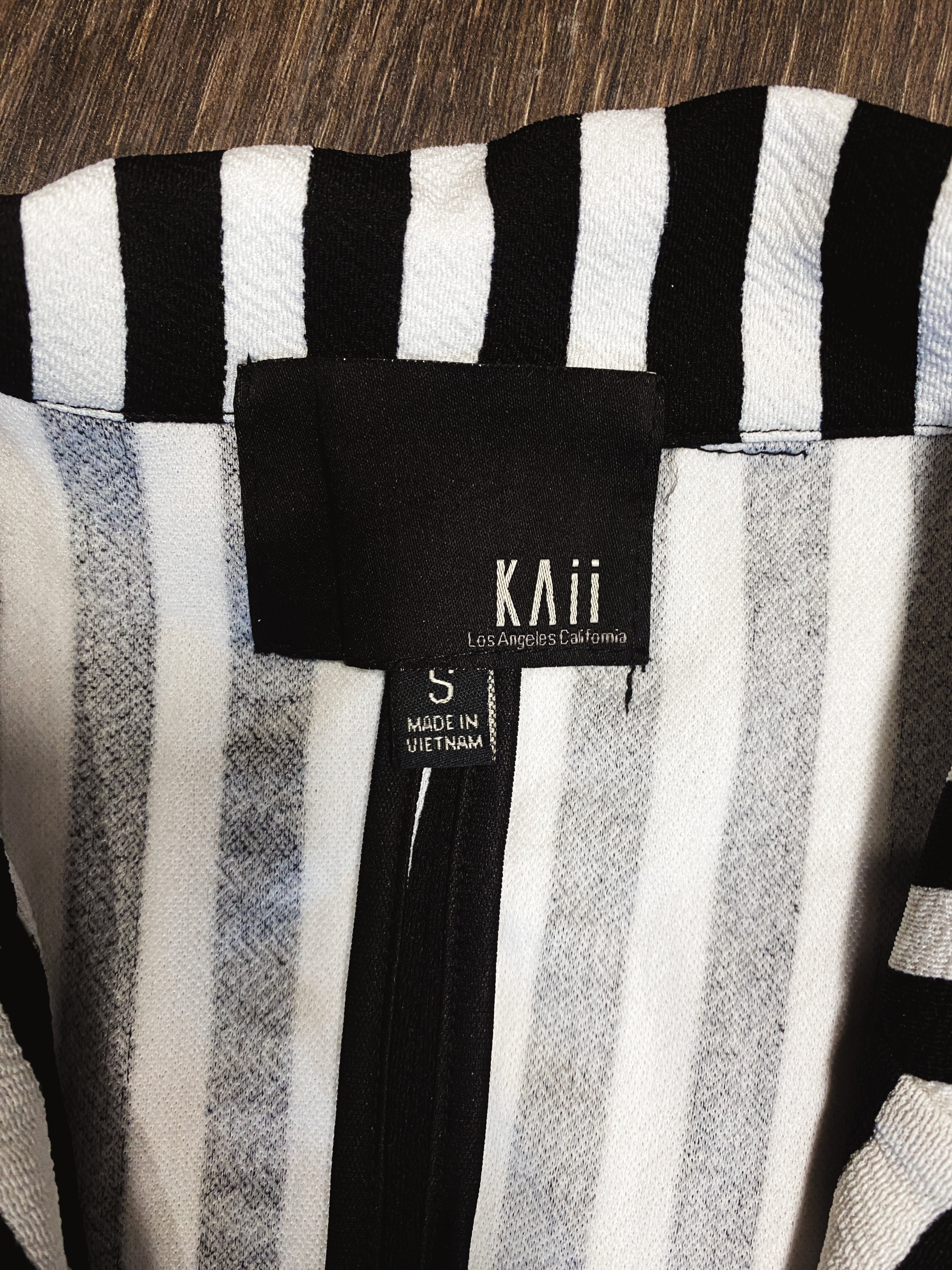 Black + White Striped Jacket - Size Small