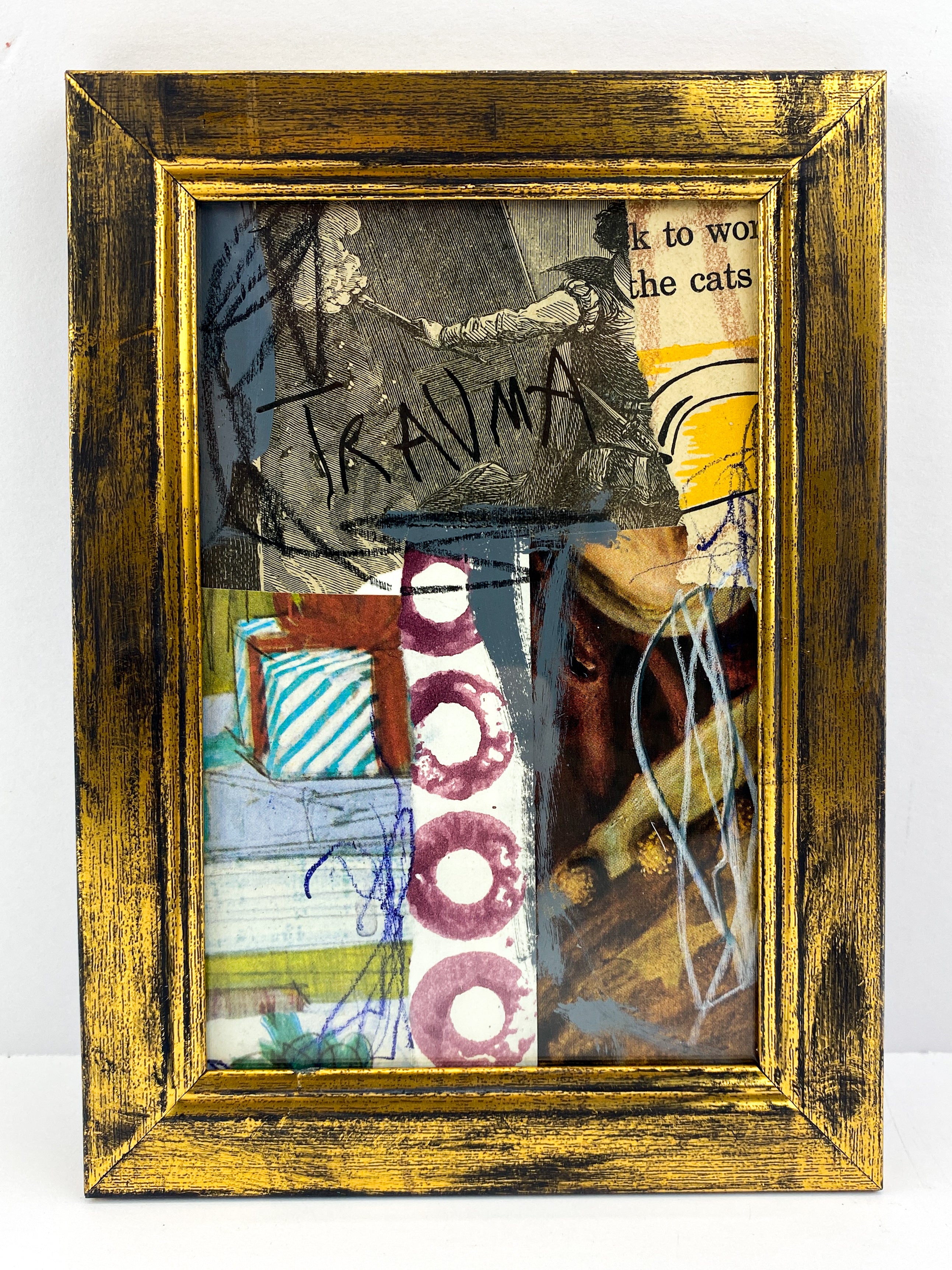 Trauma - Original Mixed Media Collage In Frame