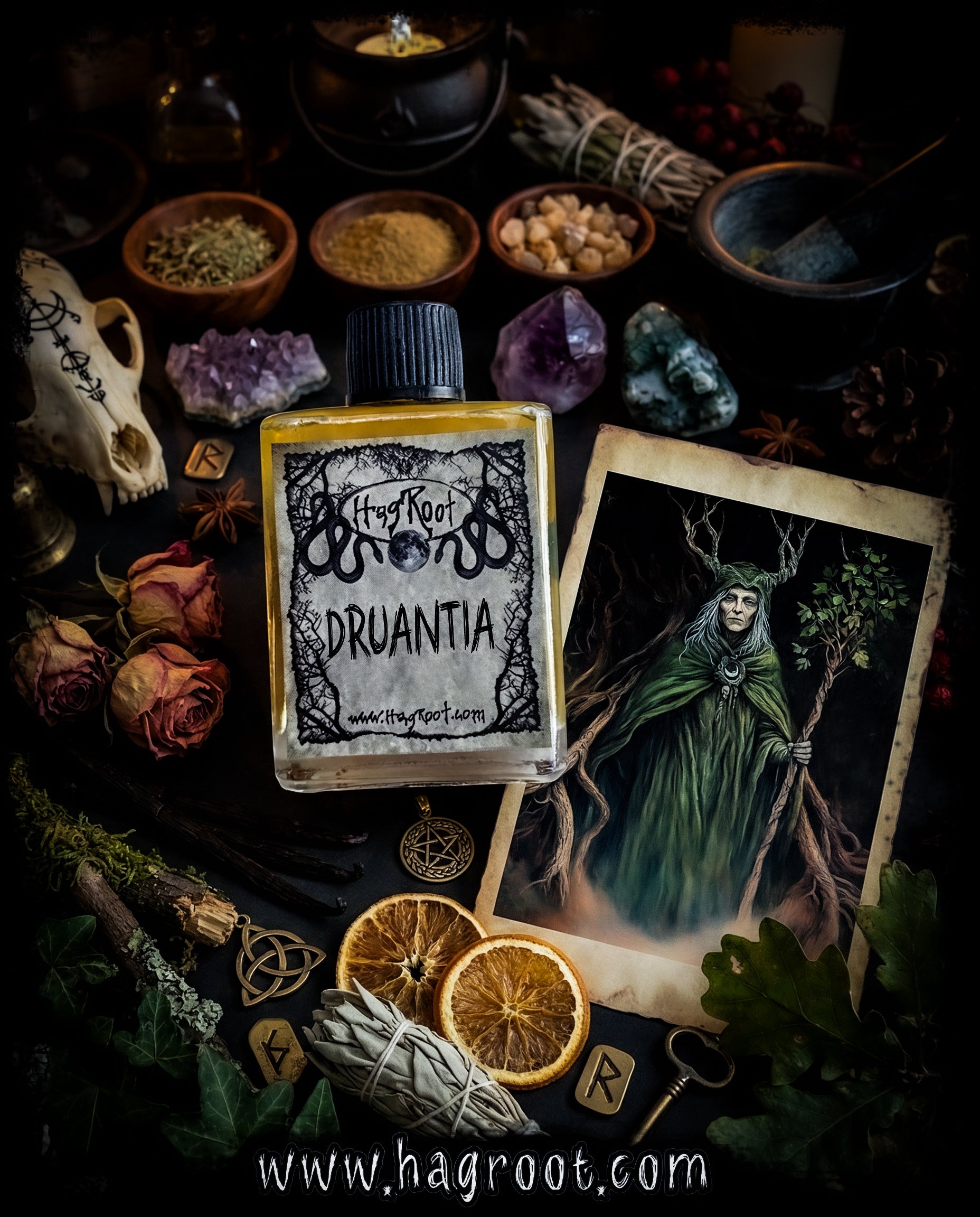 DRUANTIA-(Rose, Oak, Vanilla, Sage, Orange)-Perfume, Cologne, Anointing, Ritual Oil