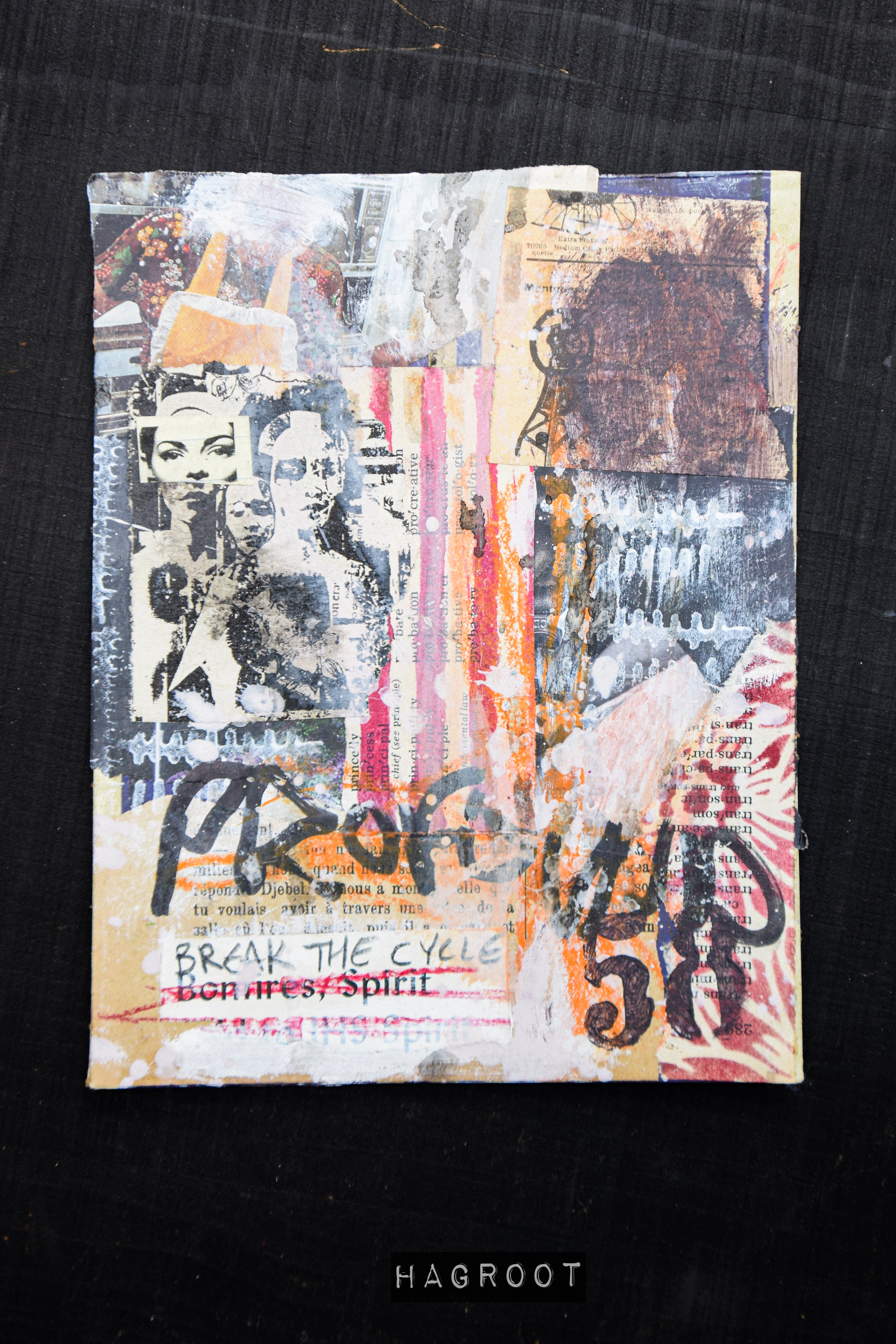 Break the Cycle - Original Mixed Media Collage Art
