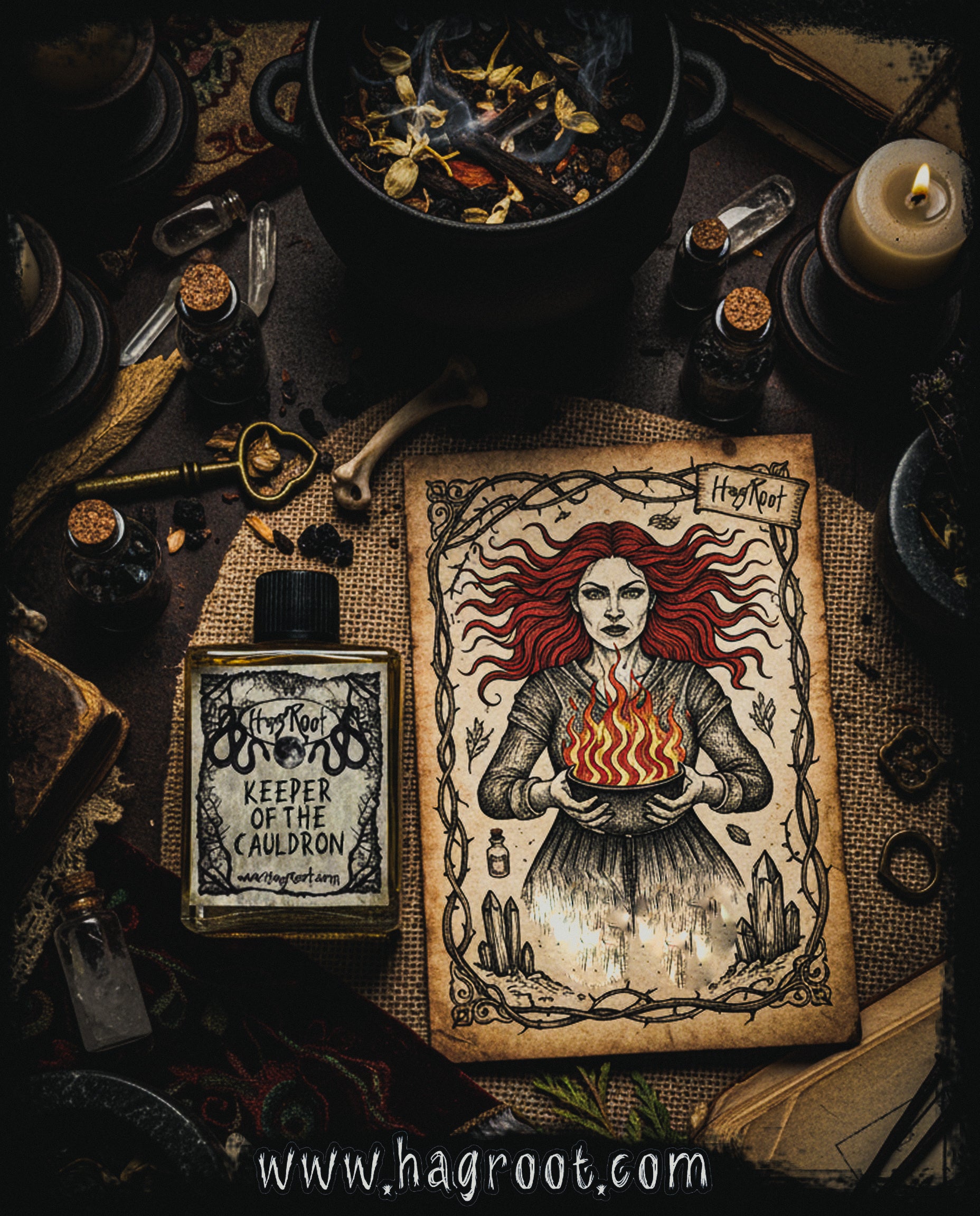 KEEPER OF THE CAULDRON-(Cinnamon, Dark Cocoa, Patchouli, Wood Smoke, Pumpkin, Oakmoss)-Perfume, Cologne, Anointing, Ritual Oil