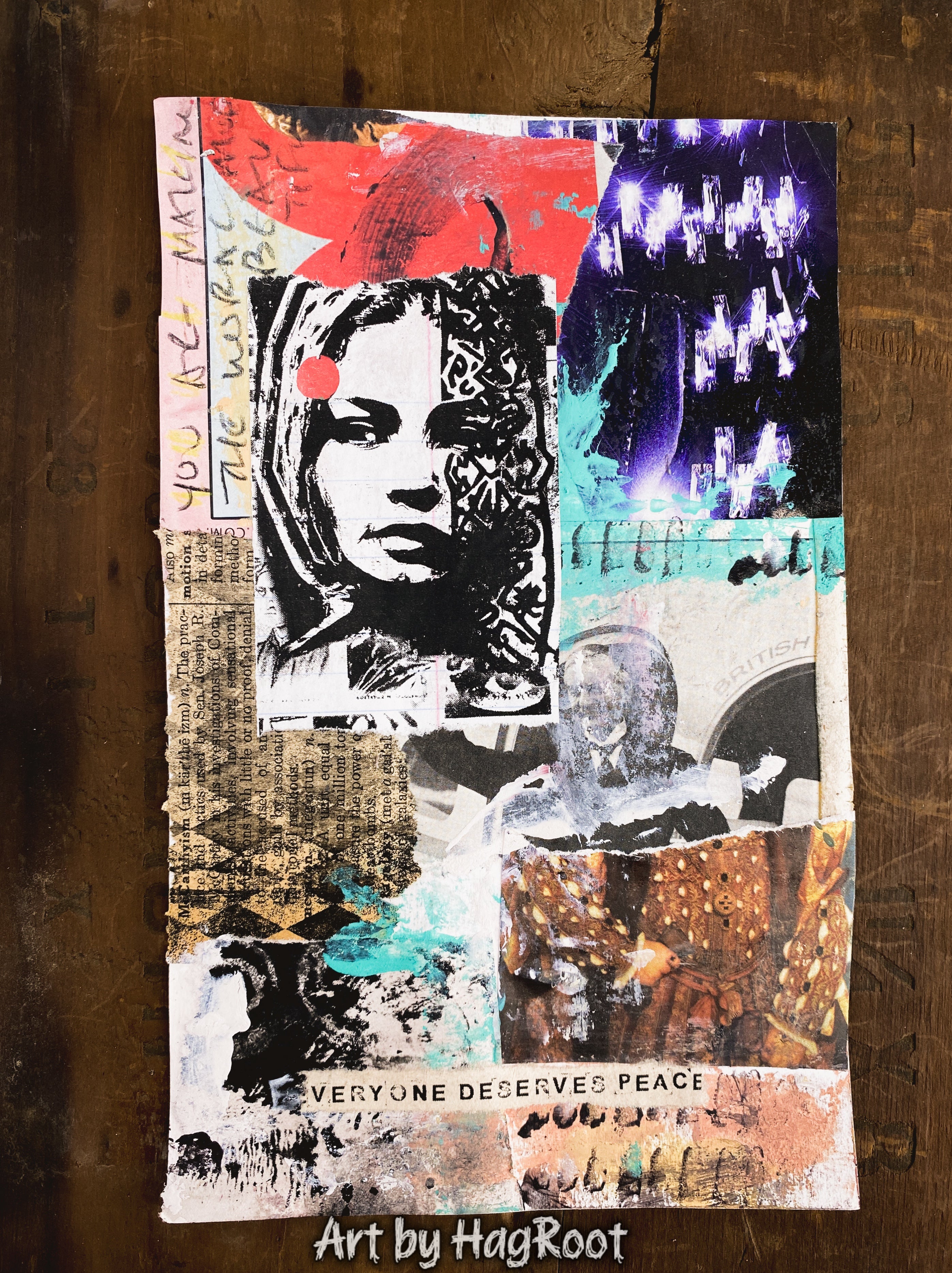 Everyone Deserves Peace - Original Mixed Media Collage