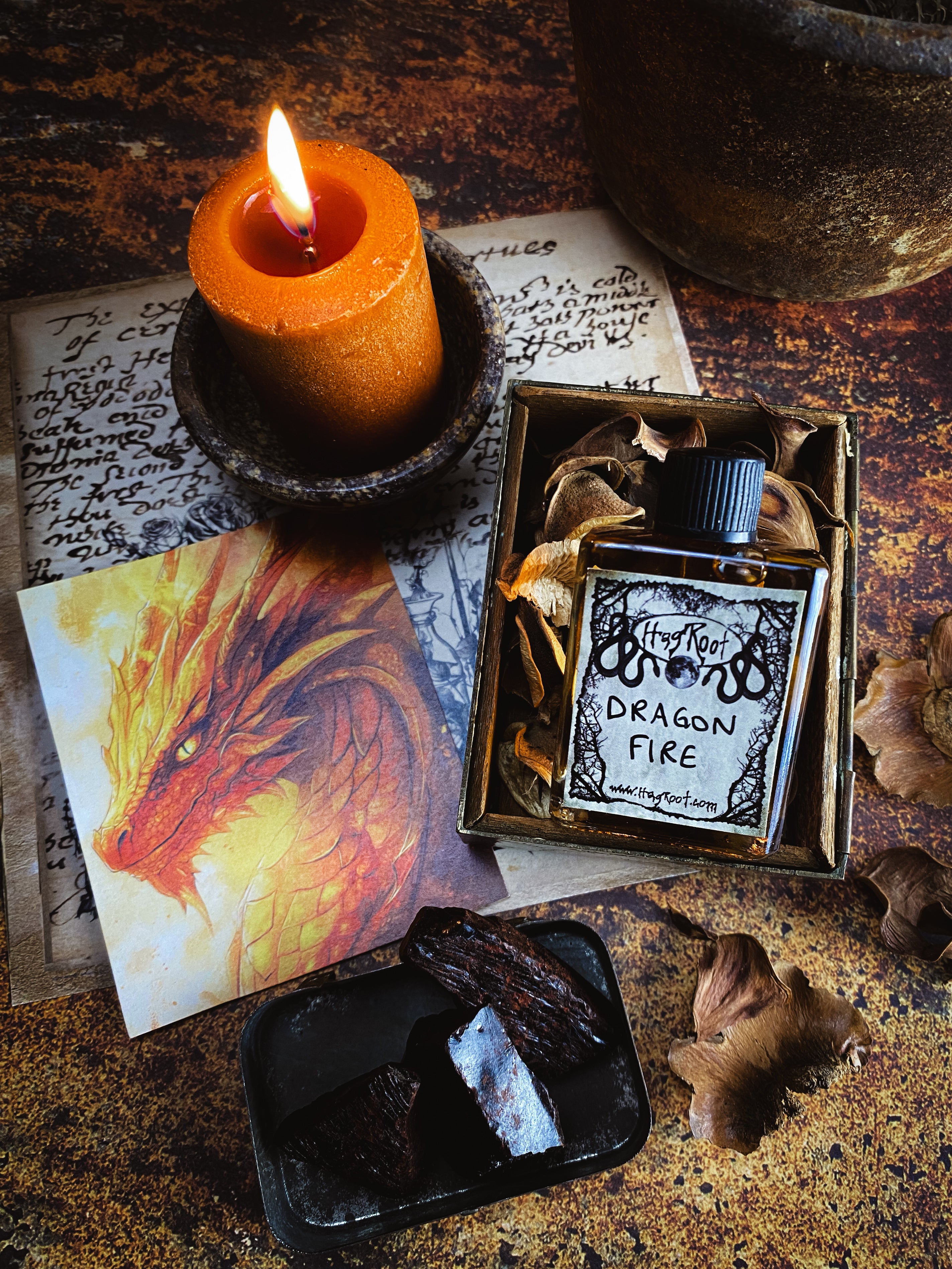 DRAGON FIRE-(Dragon's Blood, Charred Wood, Musk)-Perfume, Cologne, Anointing, Ritual Oil