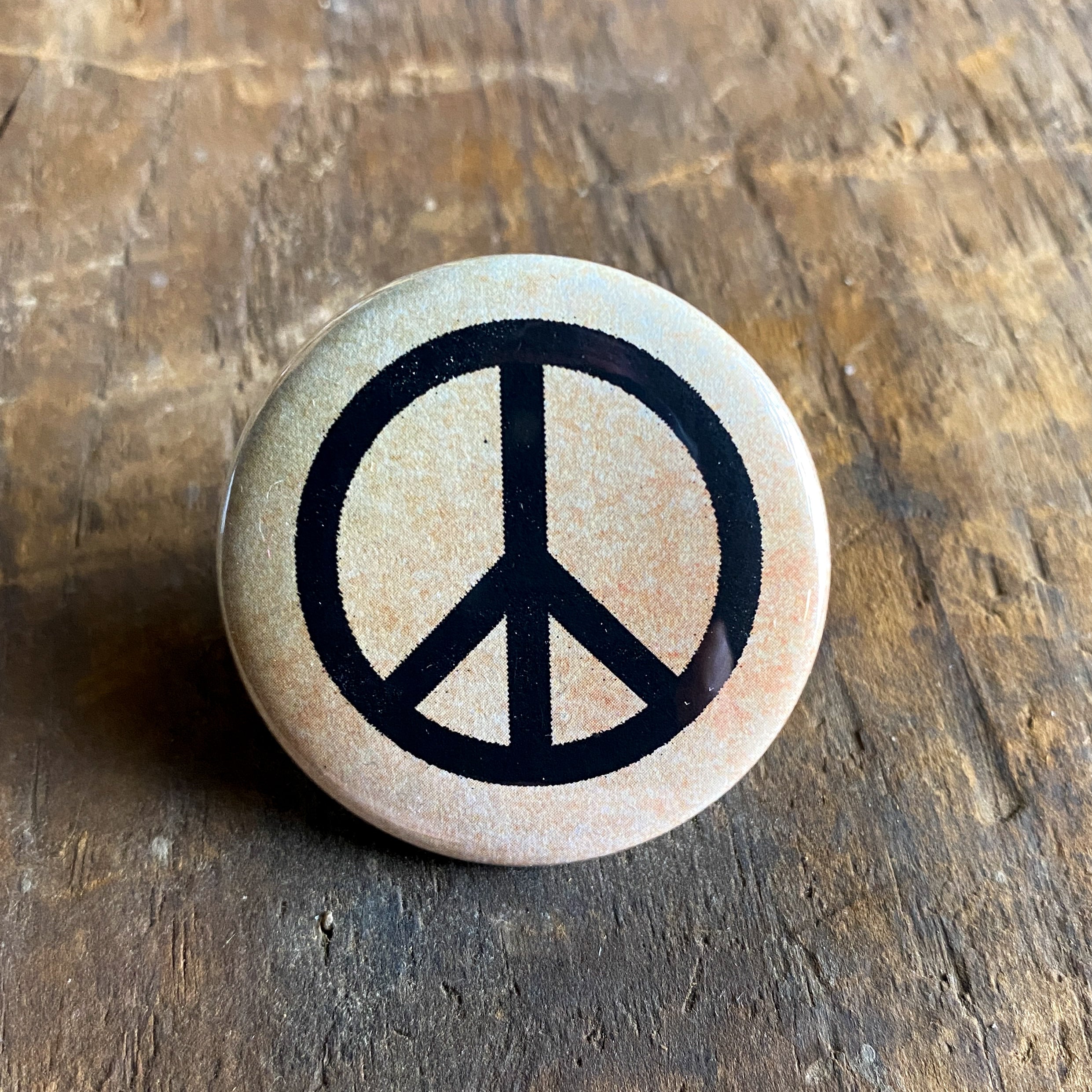 Peace Sign - Hand Pressed Button/Pin - 1.5"