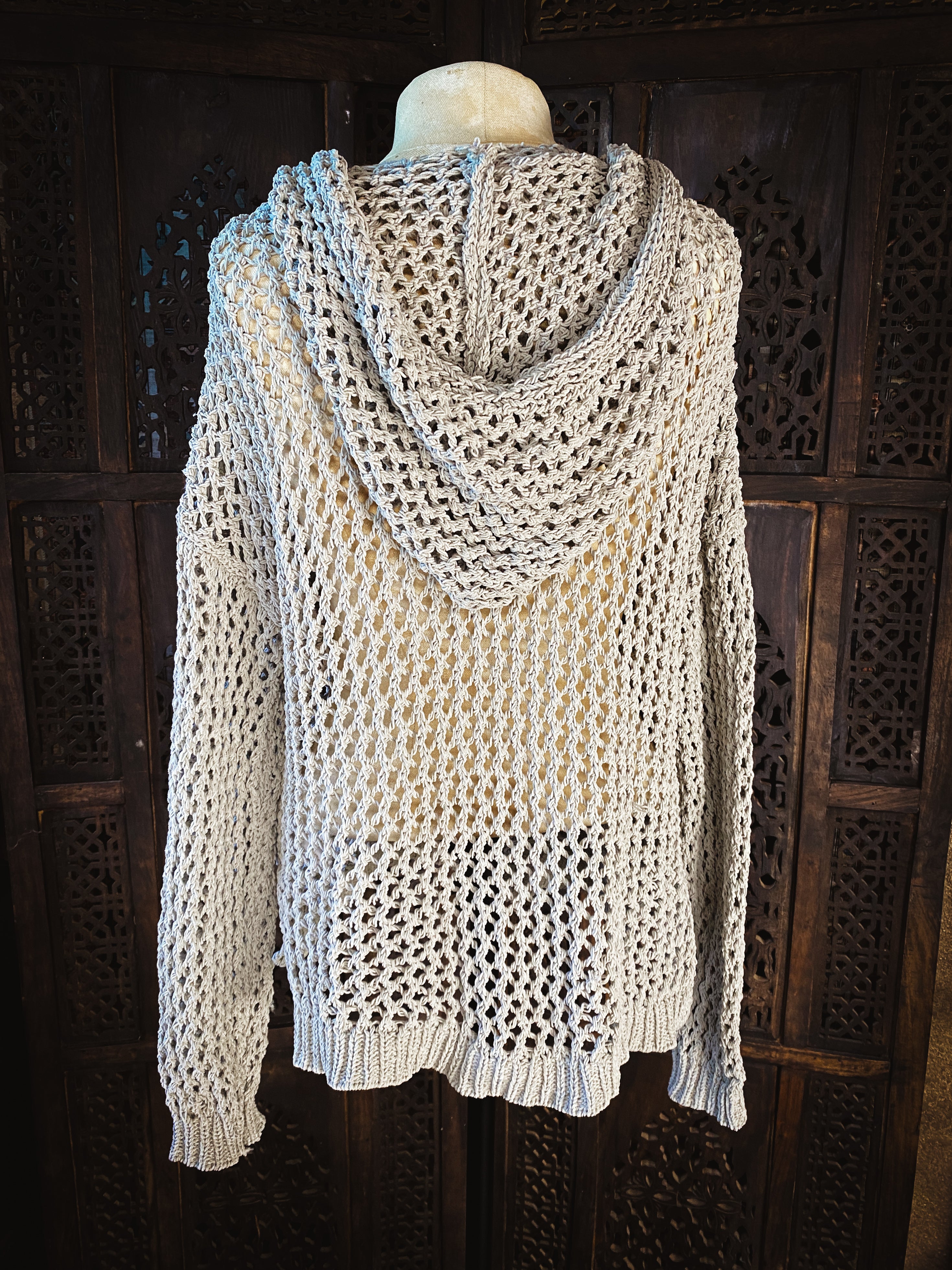 Artelier Mesh Sweater with Hood - Size Small