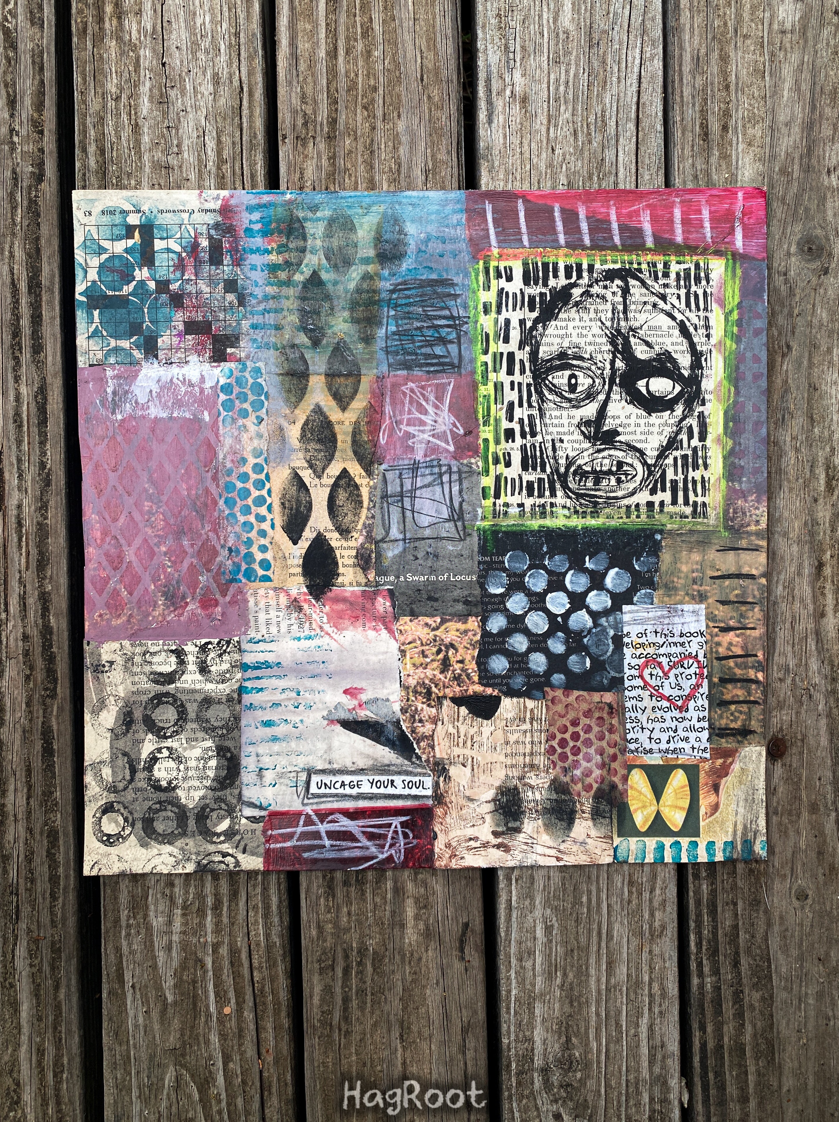 Uncage Your Soul - Original Mixed Media Collage
