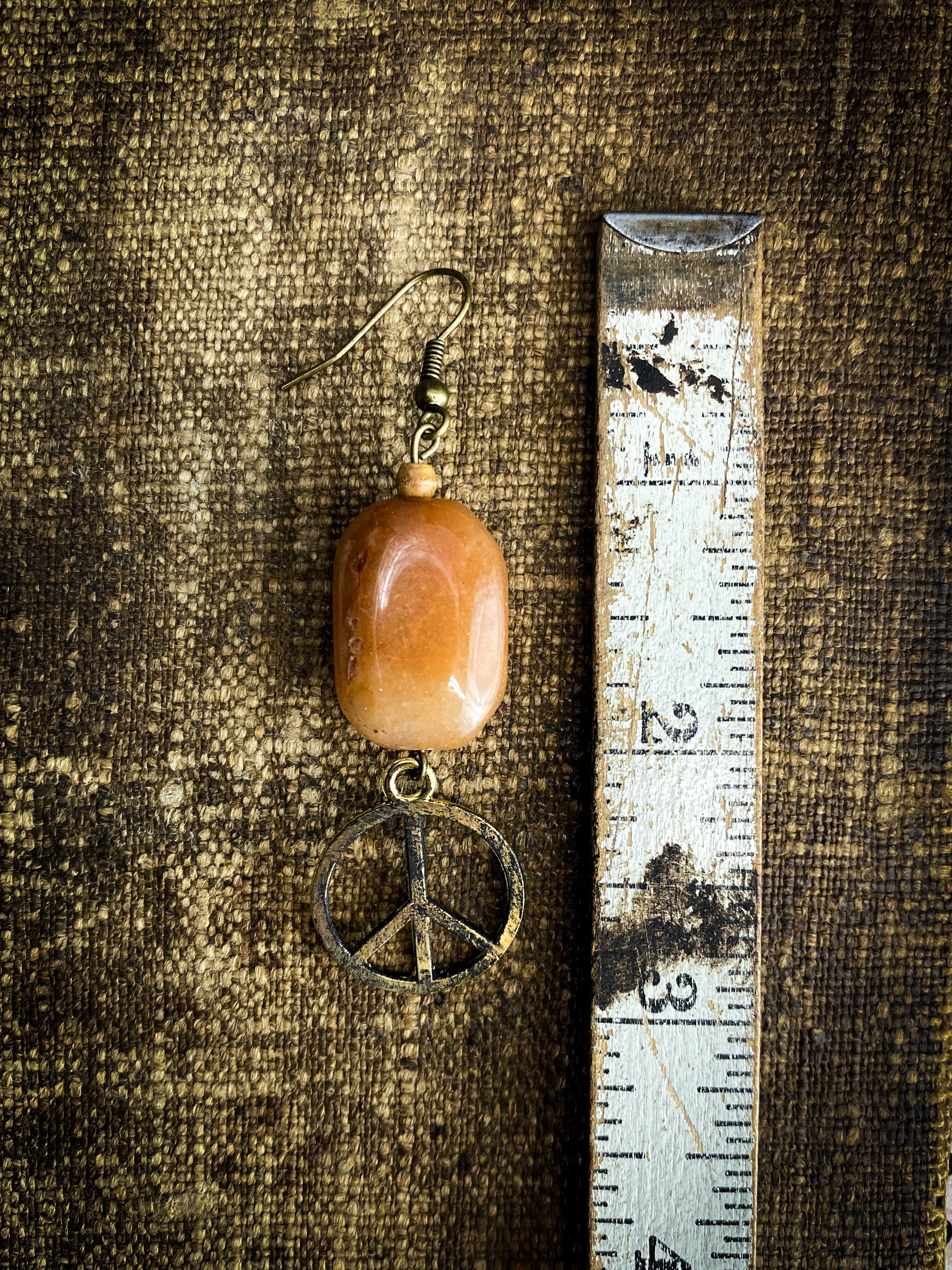 Carnelian Peace Sign Earrings