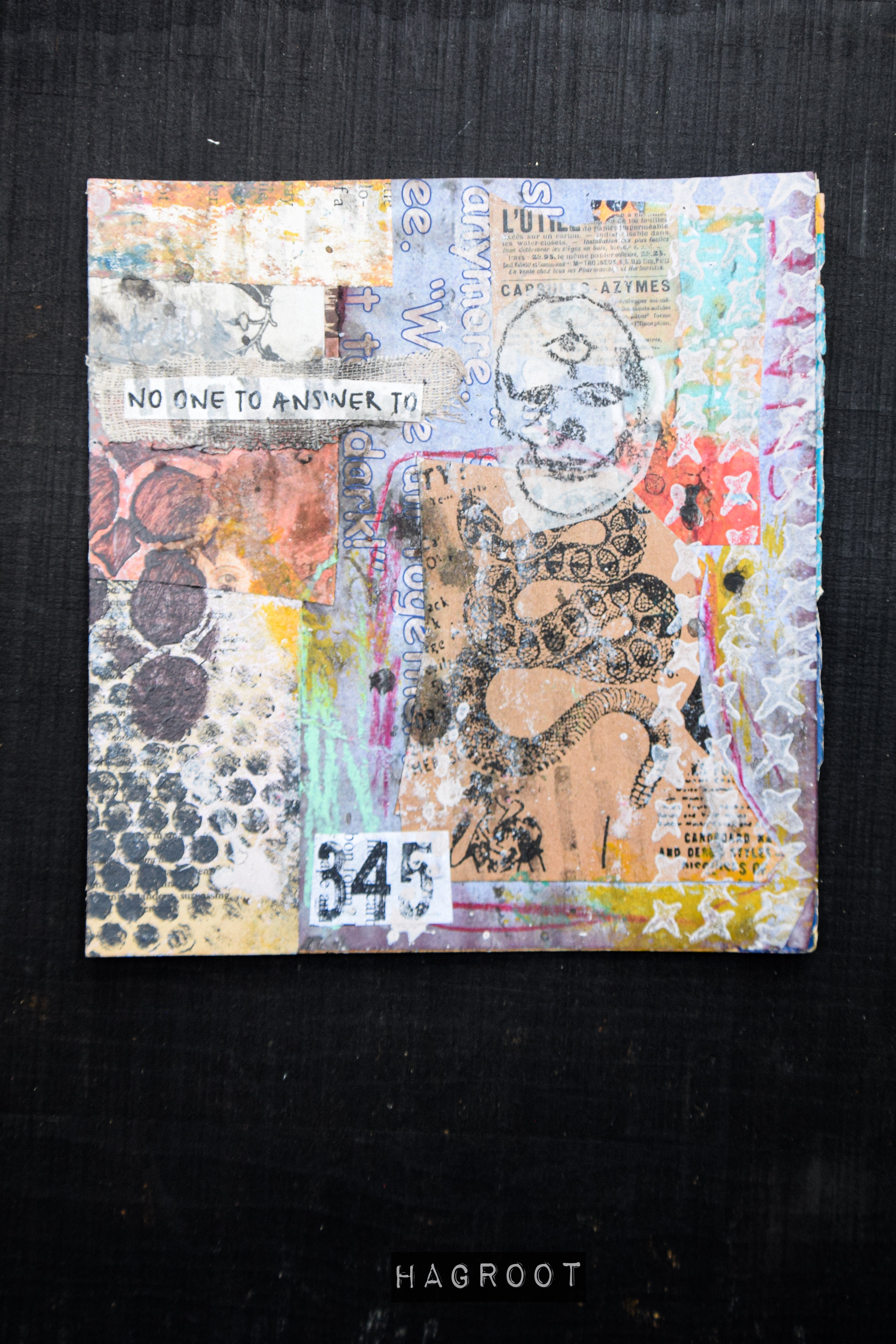 No One to Answer To - Original Mixed Media Collage Art