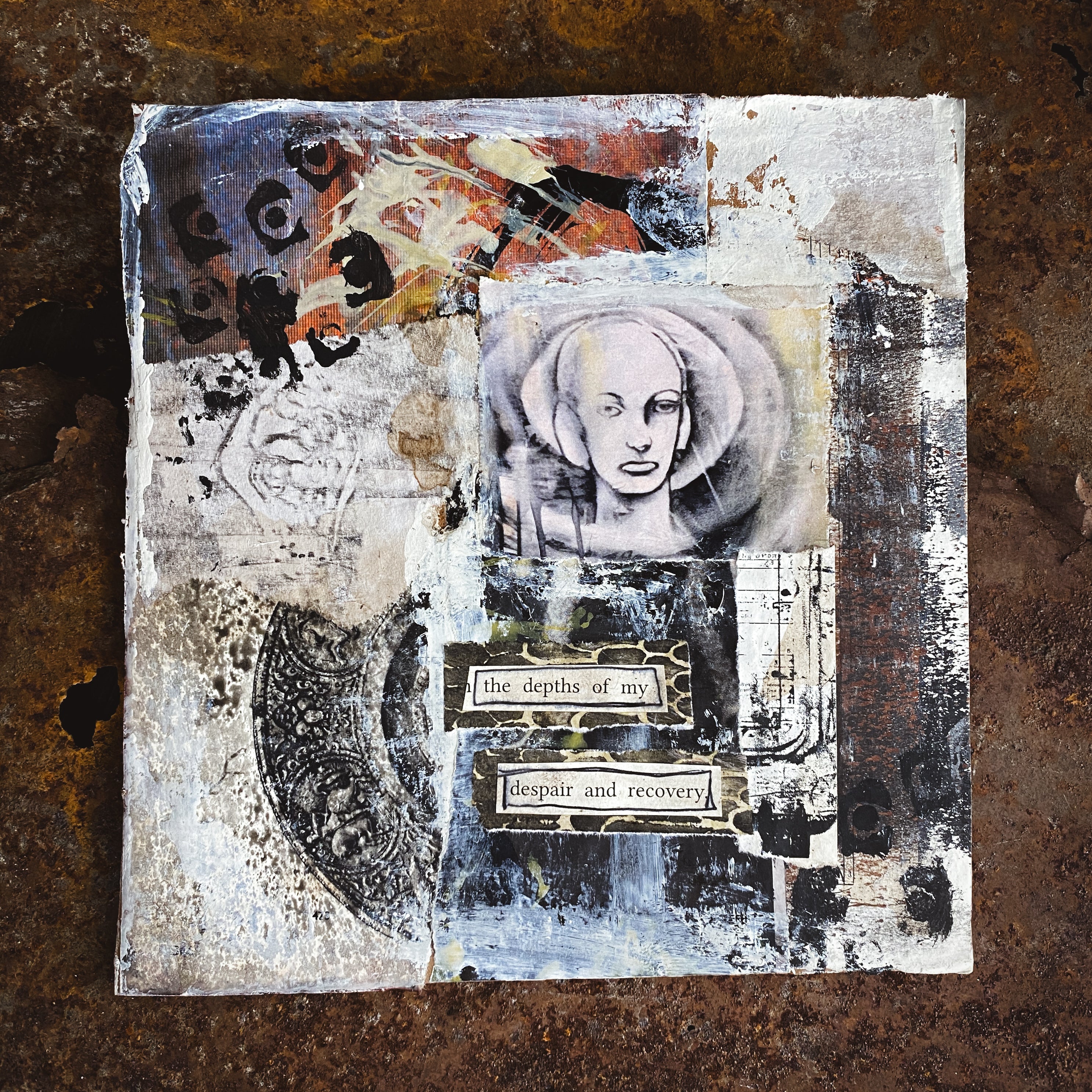 In the Depths of My Despair and Recovery - Original Mixed Media Collage