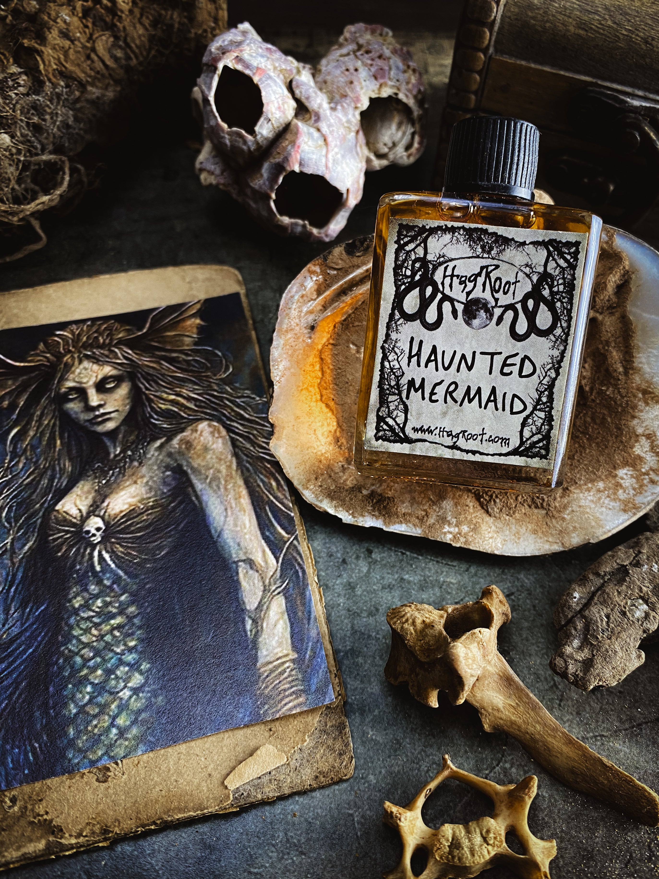 HAUNTED MERMAID-(Sea Moss, Driftwood, Sandalwood, Coconut, Jasmine)-Perfume, Cologne, Anointing, Ritual Oil