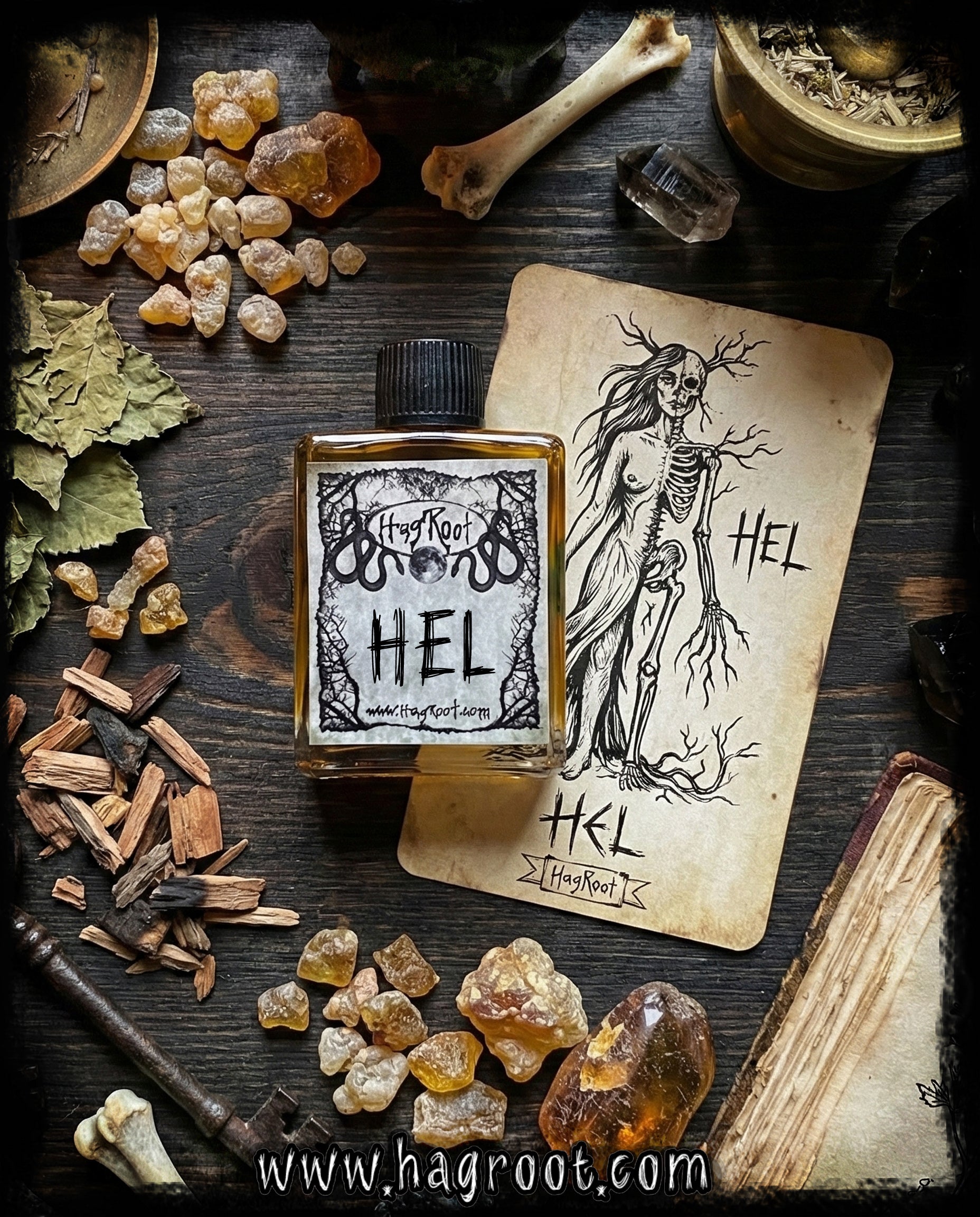 HEL-(Patchouli, Smoked Woods, Frankincense Tears, Amber, Haunting Sweetness)-Perfume, Cologne, Anointing, Ritual Oil