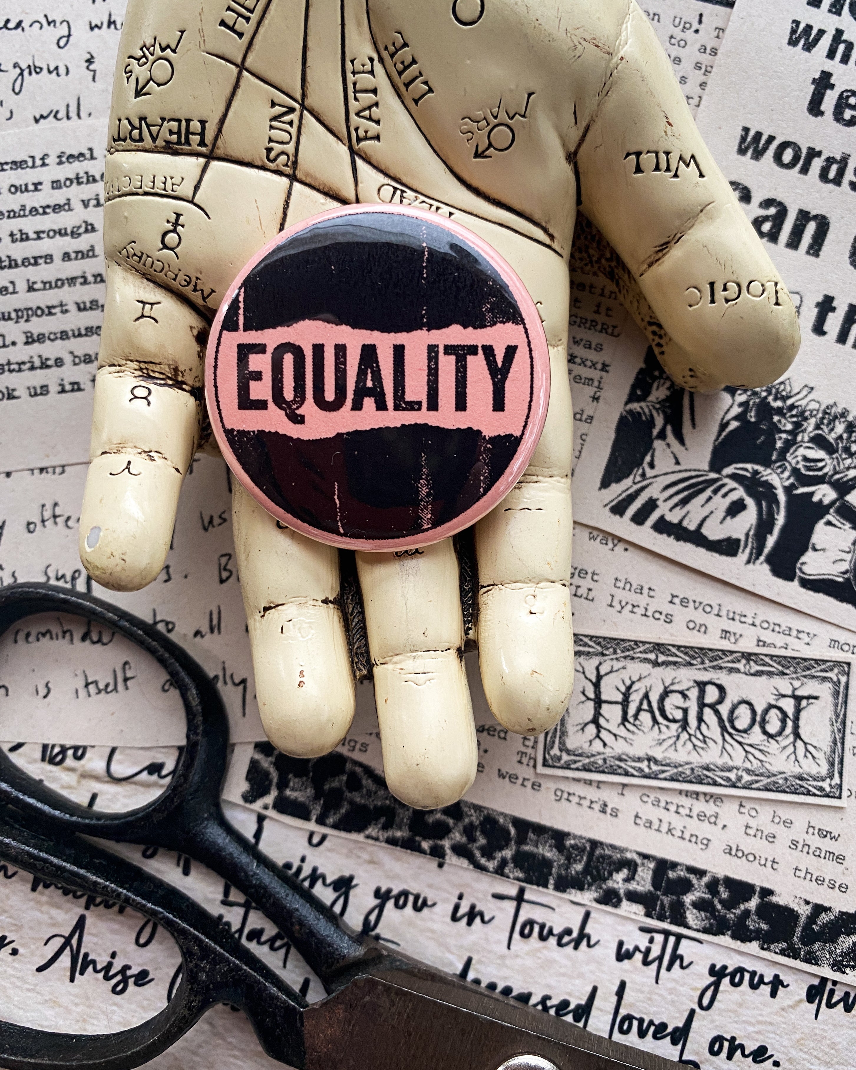 Equality - Hand Pressed Button/Pin - 1.5"