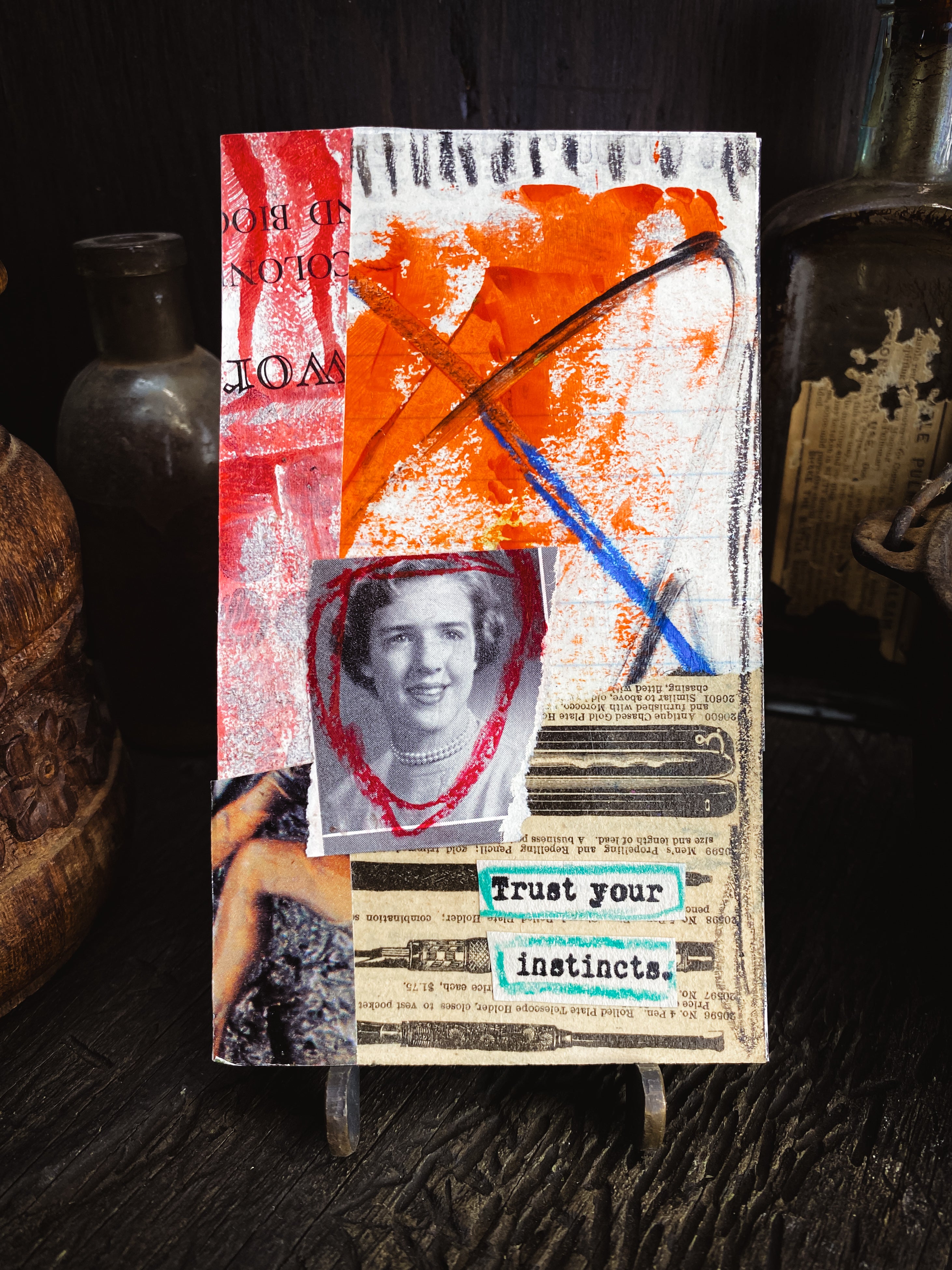 Trust Your Instincts - Original Mixed Media Collage