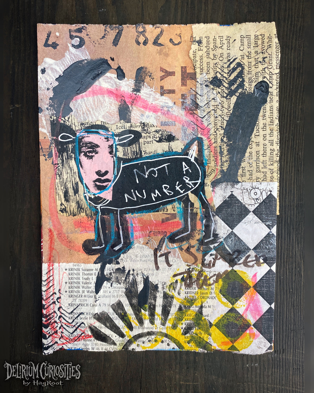 Not a Number - Original Mixed Media Collage